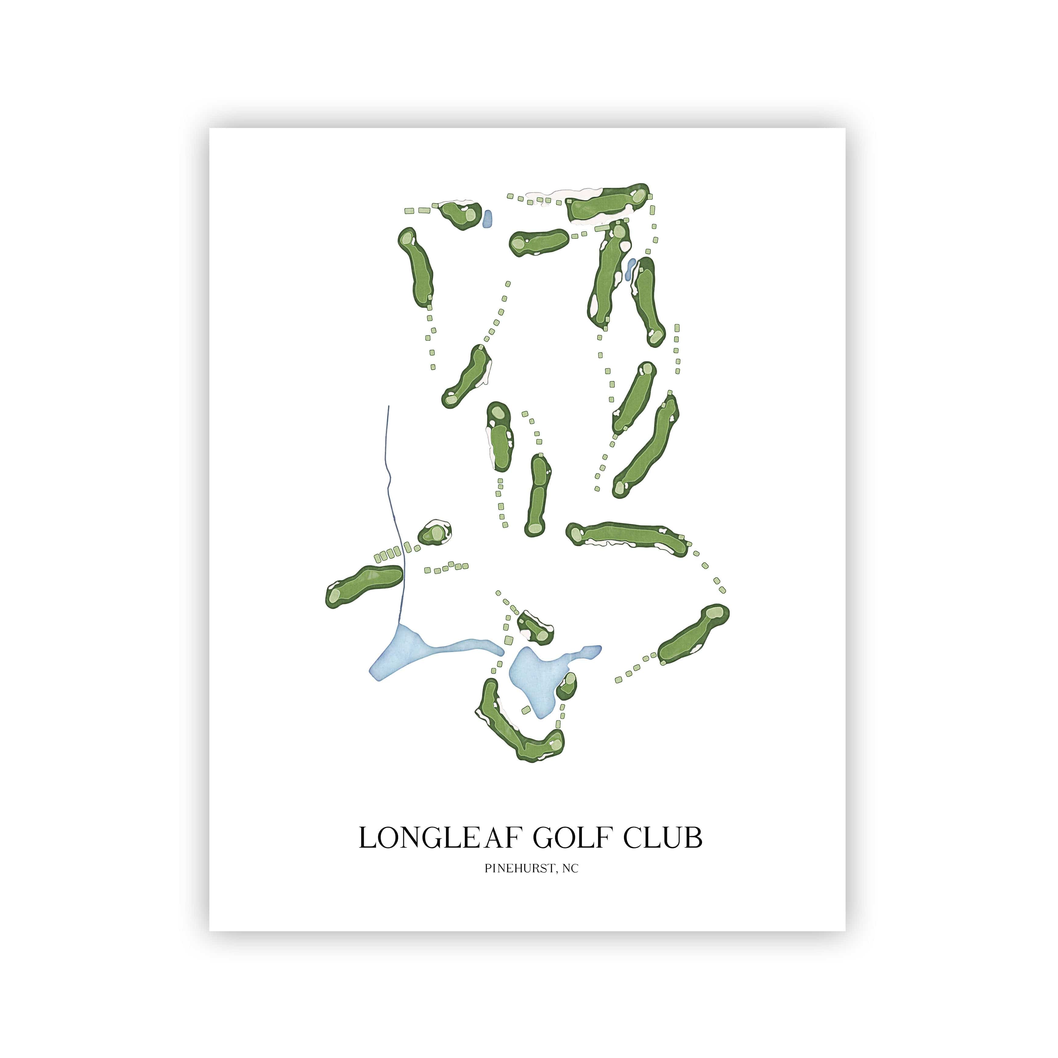 The 19th Hole Golf Shop - Golf Course Prints - Longleaf Golf Club Golf Course Map Golf Map