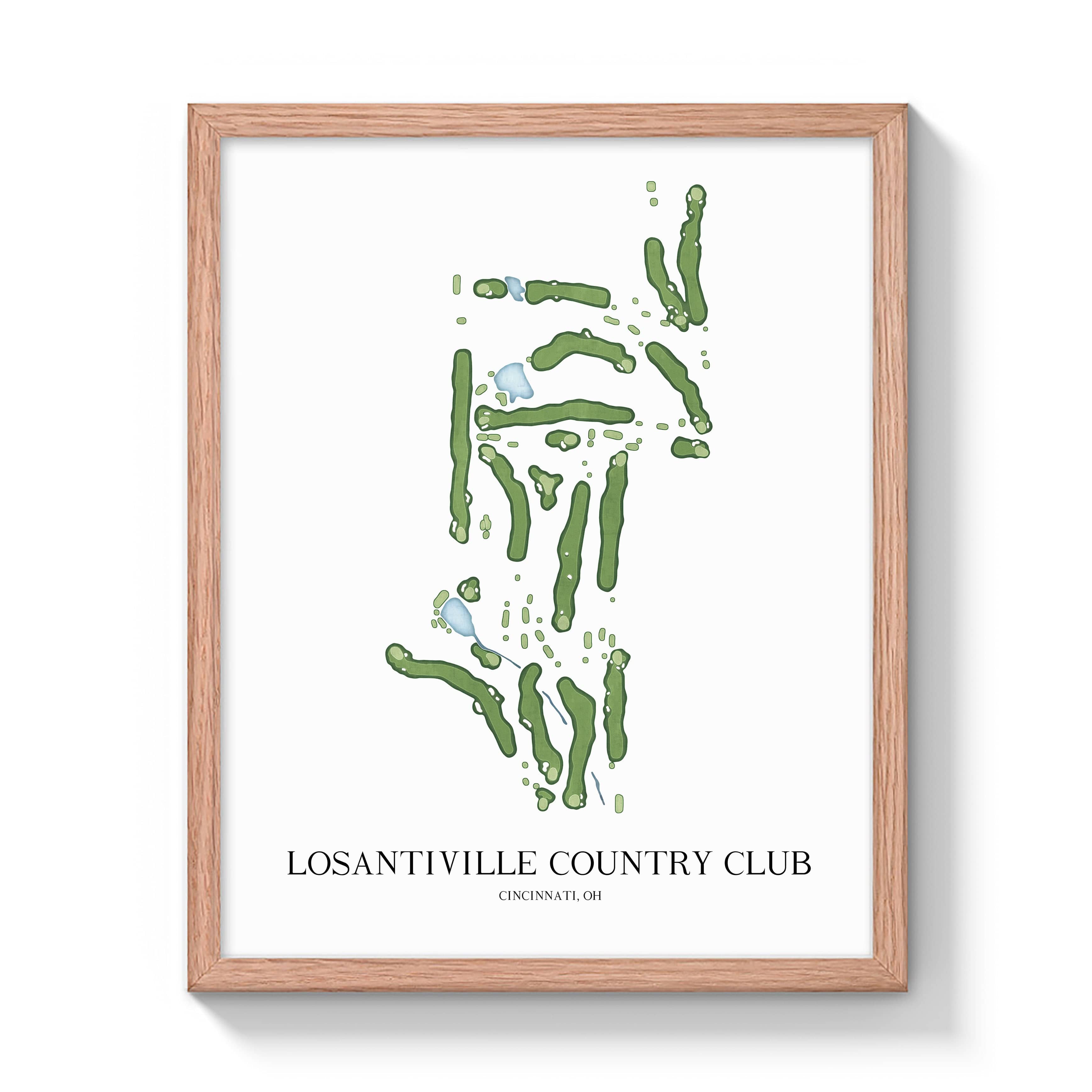 The 19th Hole Golf Shop - Golf Course Prints - Losantiville Country Club Golf Course Map Golf Map
