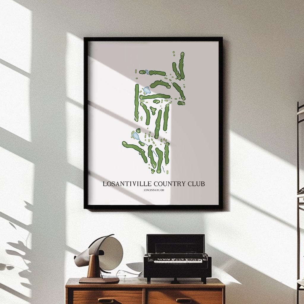 The 19th Hole Golf Shop - Golf Course Prints - Losantiville Country Club Golf Course Map Golf Map
