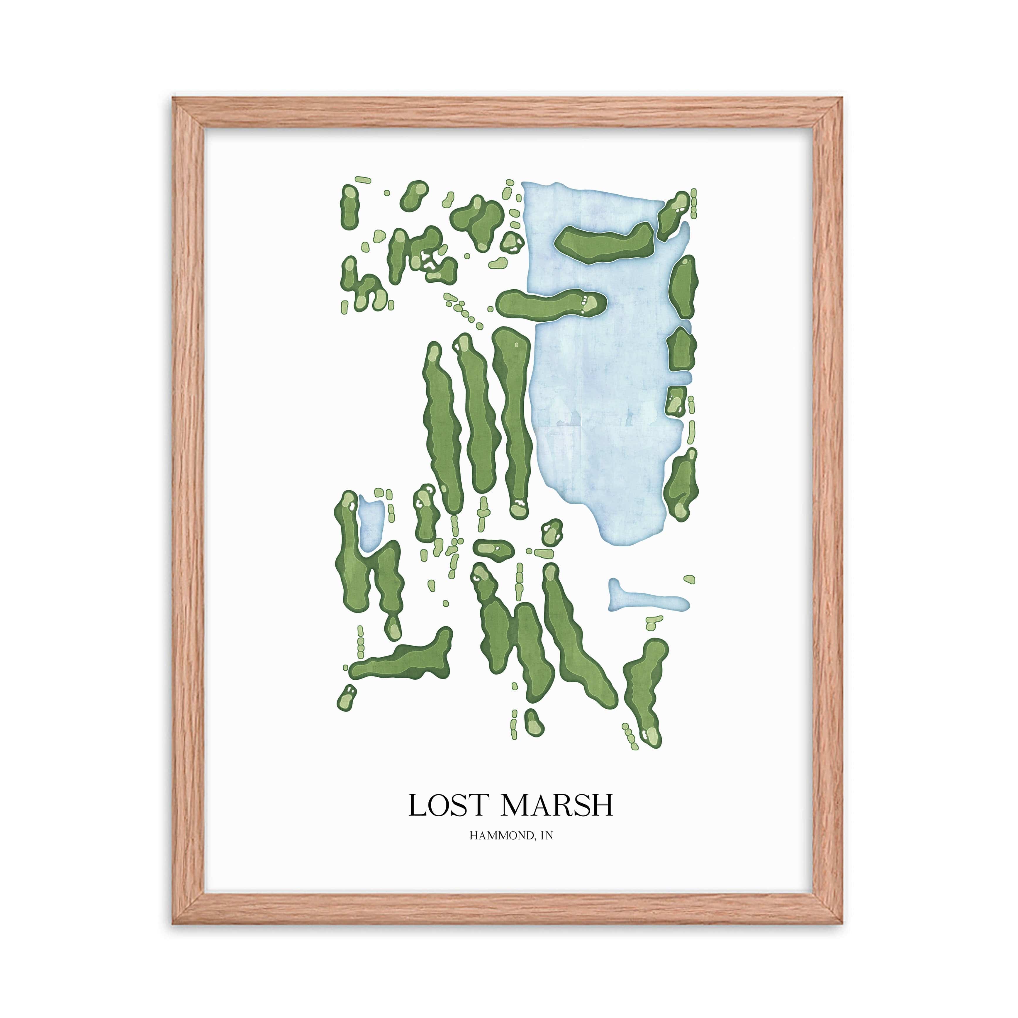 The 19th Hole Golf Shop - Golf Course Prints - Lost Marsh Golf Course Map Golf Map