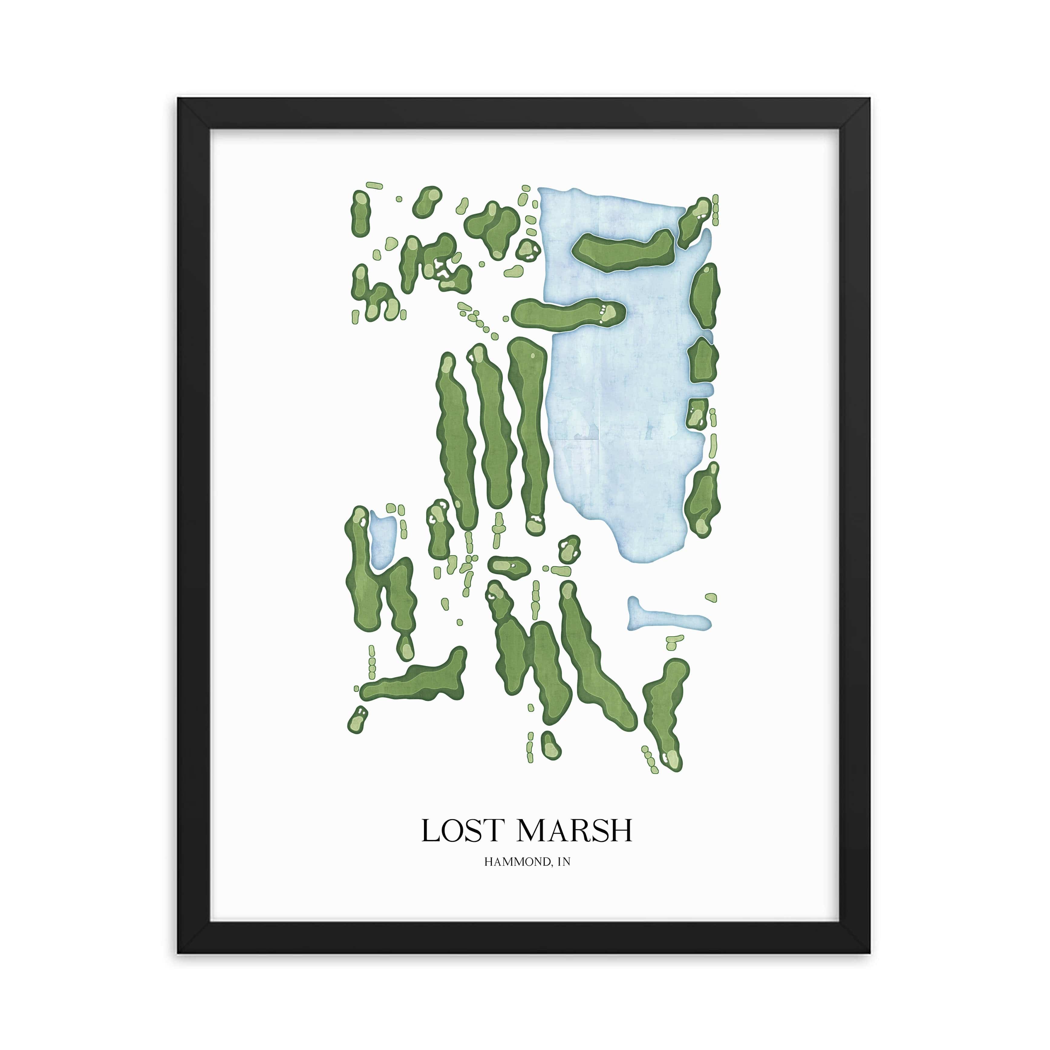 The 19th Hole Golf Shop - Golf Course Prints - Lost Marsh Golf Course Map Golf Map