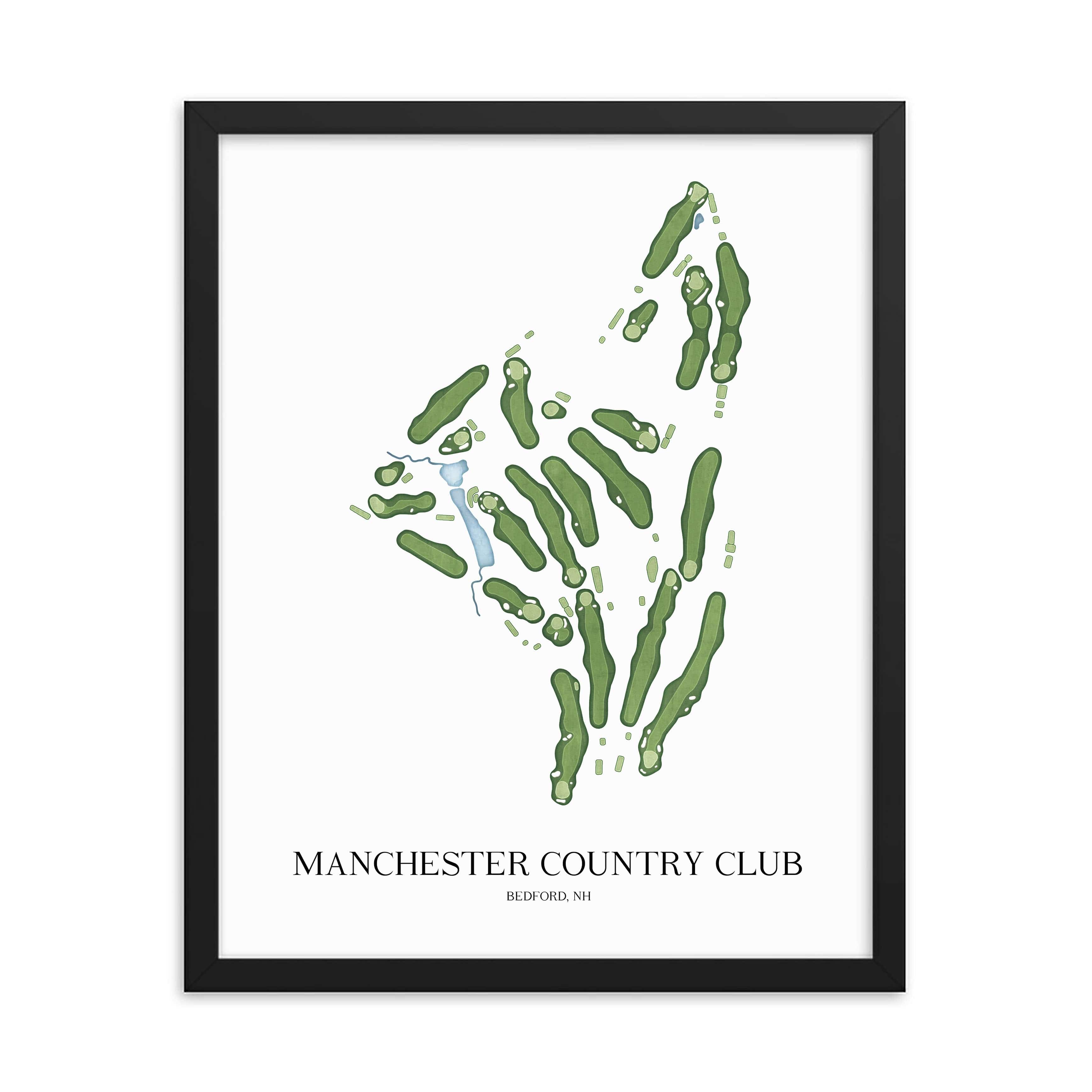 The 19th Hole Golf Shop - Golf Course Prints - Manchester Country Club Golf Course Map Golf Map