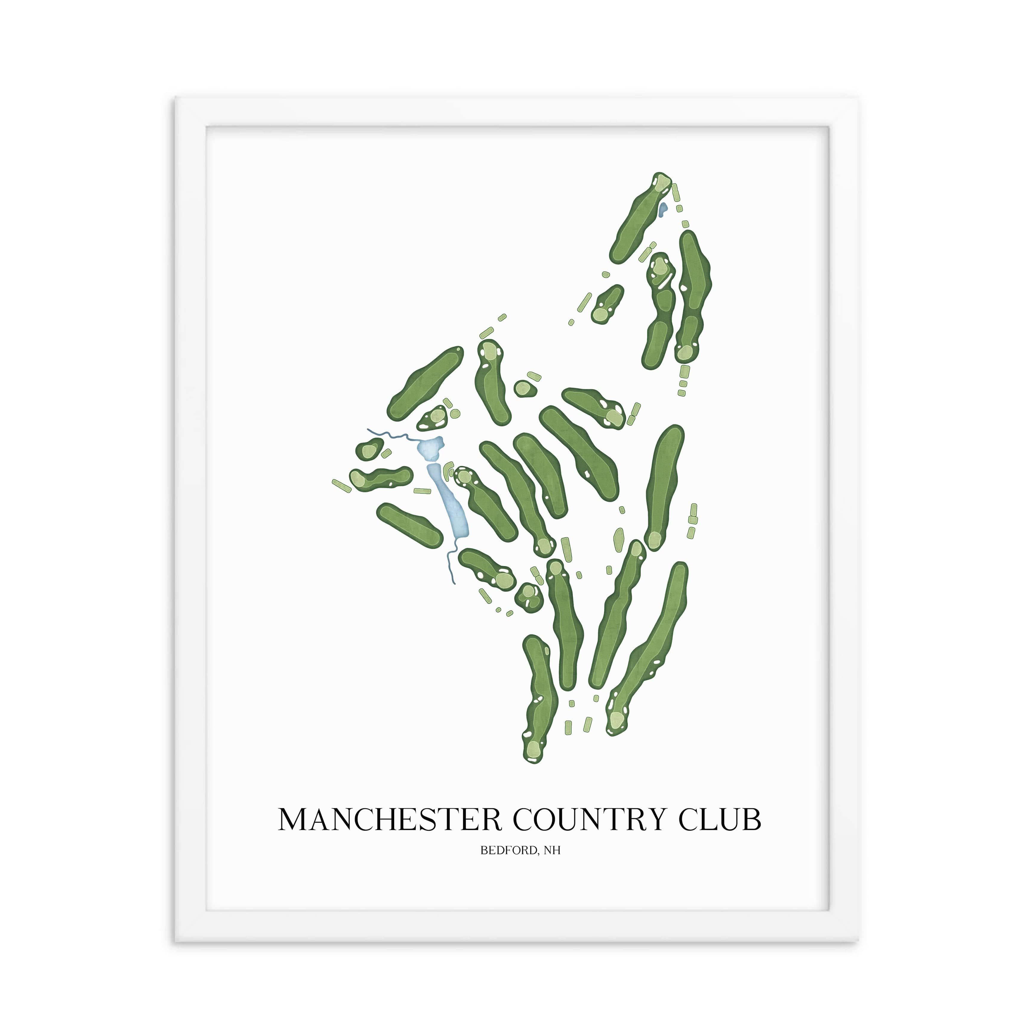 The 19th Hole Golf Shop - Golf Course Prints - Manchester Country Club Golf Course Map Golf Map