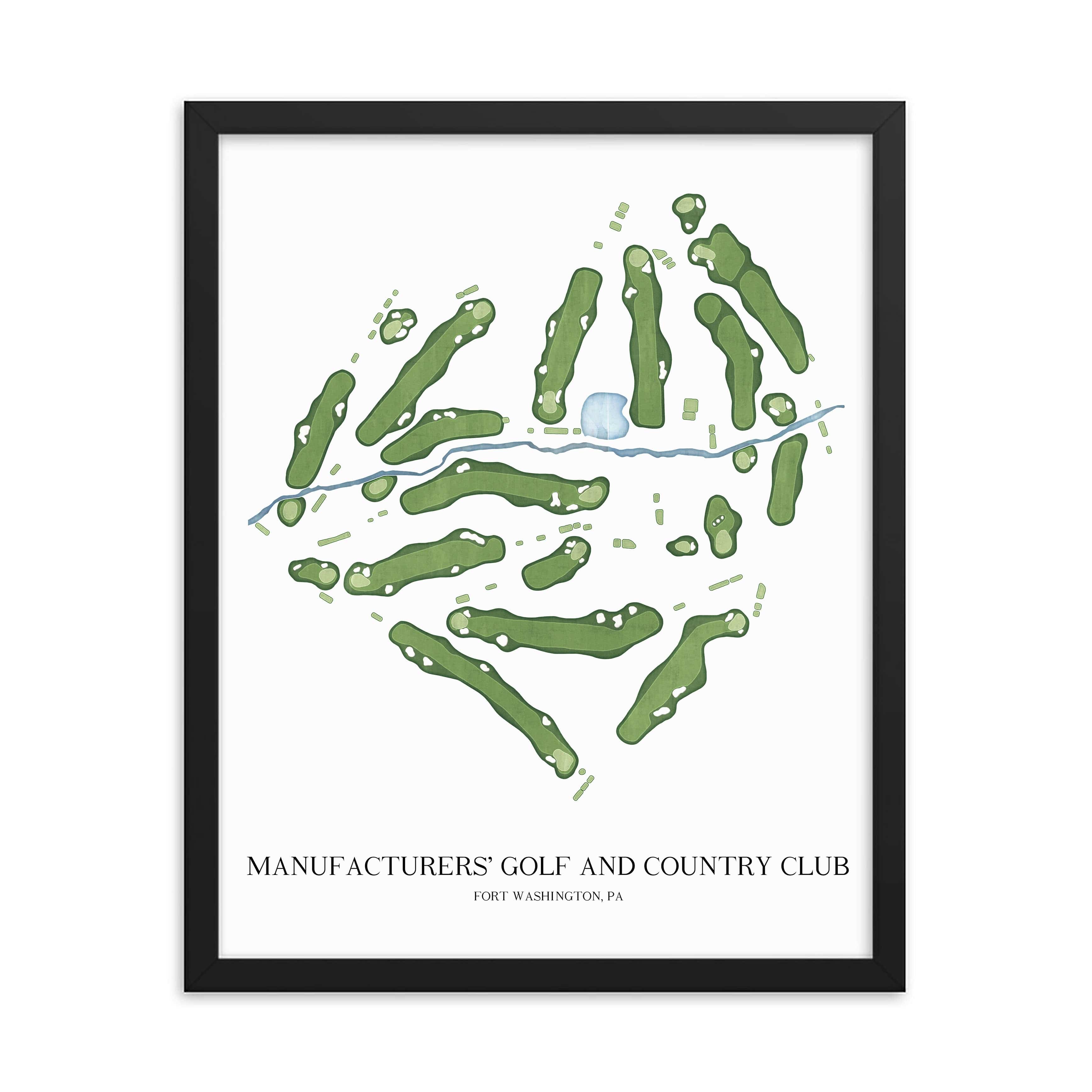 The 19th Hole Golf Shop - Golf Course Prints - Manufacturers Golf and Country Club Golf Course Map Golf Map