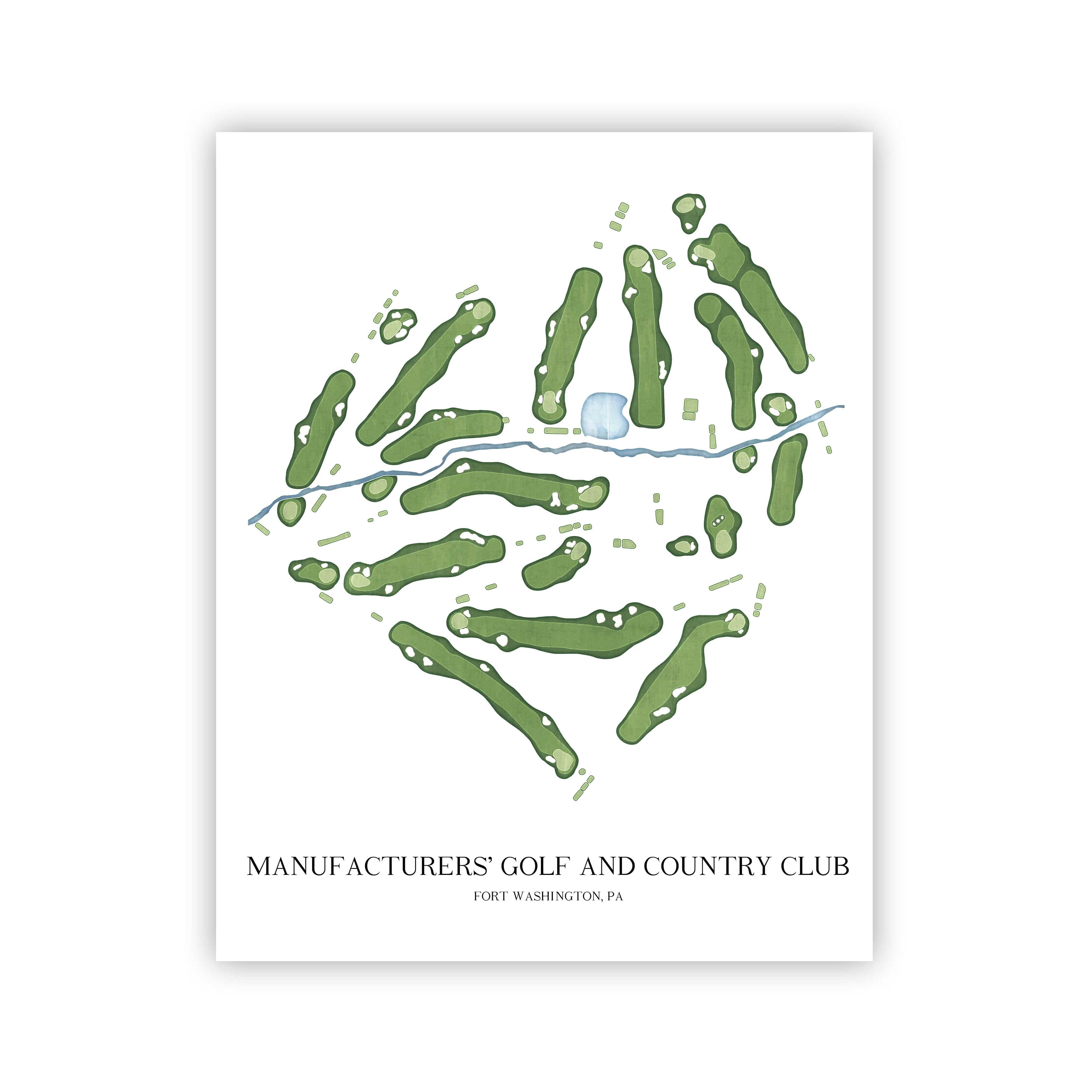 The 19th Hole Golf Shop - Golf Course Prints - Manufacturers Golf and Country Club Golf Course Map Golf Map