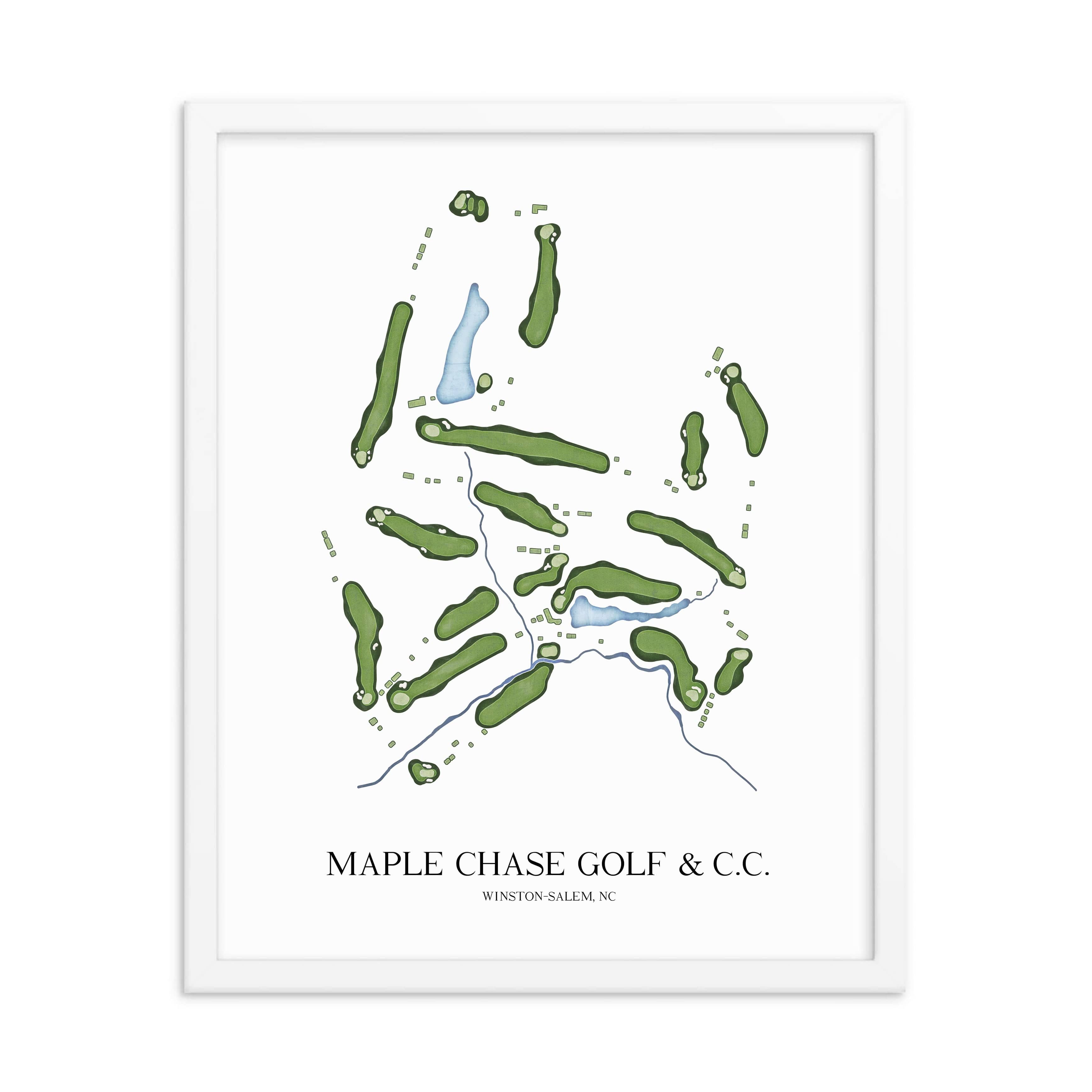 The 19th Hole Golf Shop - Golf Course Prints - Maple Chase Golf and Country Club Golf Course Map Golf Map