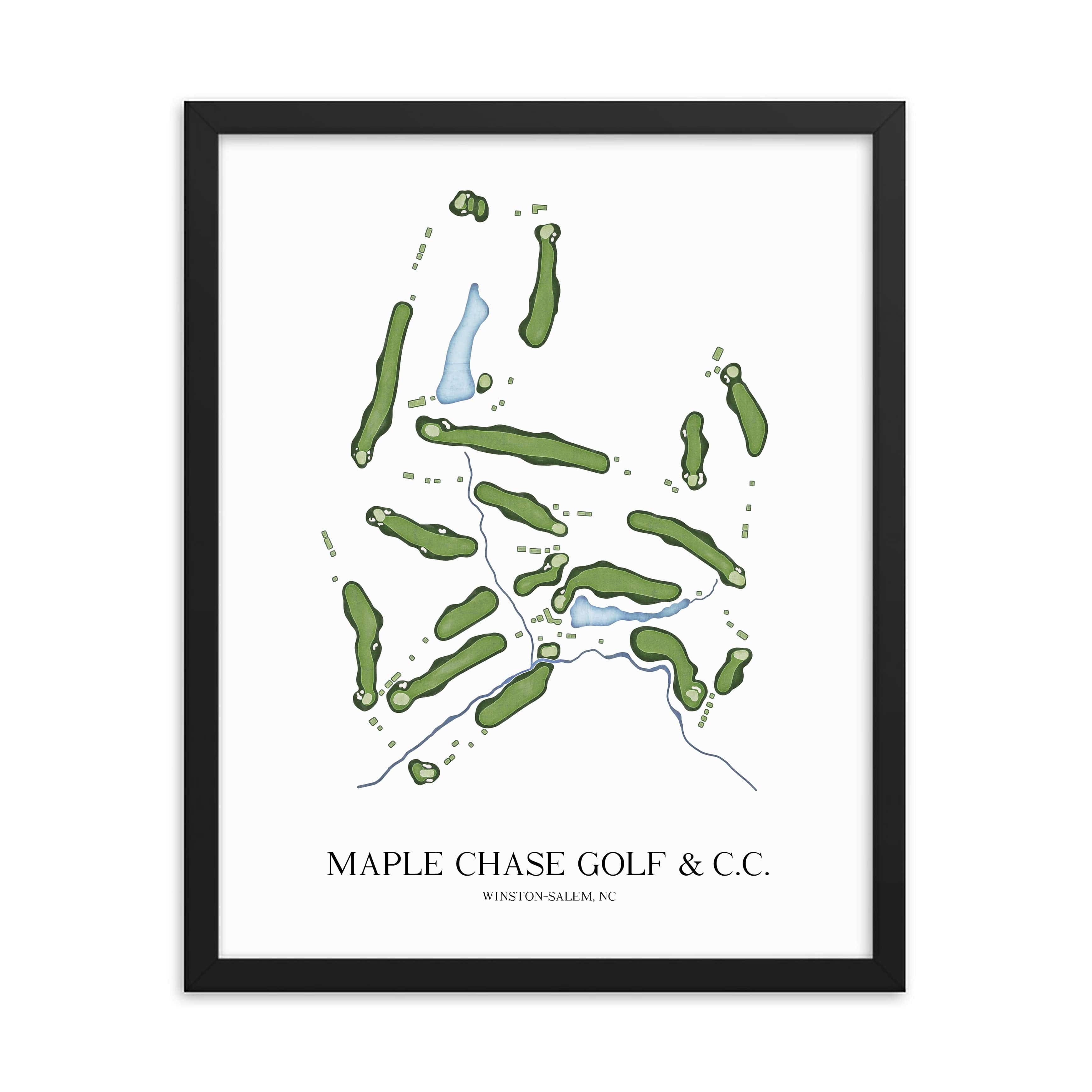 The 19th Hole Golf Shop - Golf Course Prints - Maple Chase Golf and Country Club Golf Course Map Golf Map