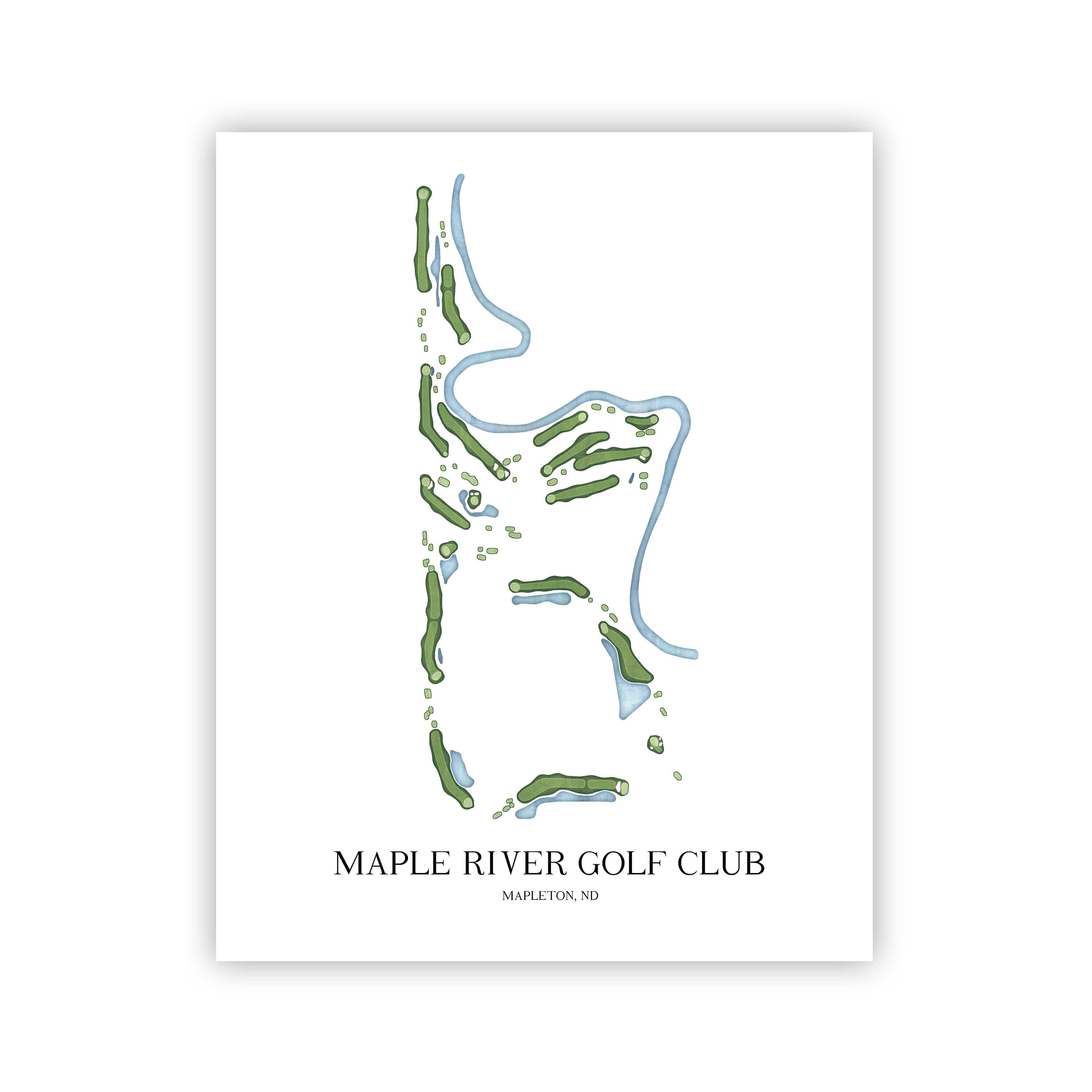 The 19th Hole Golf Shop - Golf Course Prints - Maple River Golf Club Golf Course Map Golf Map