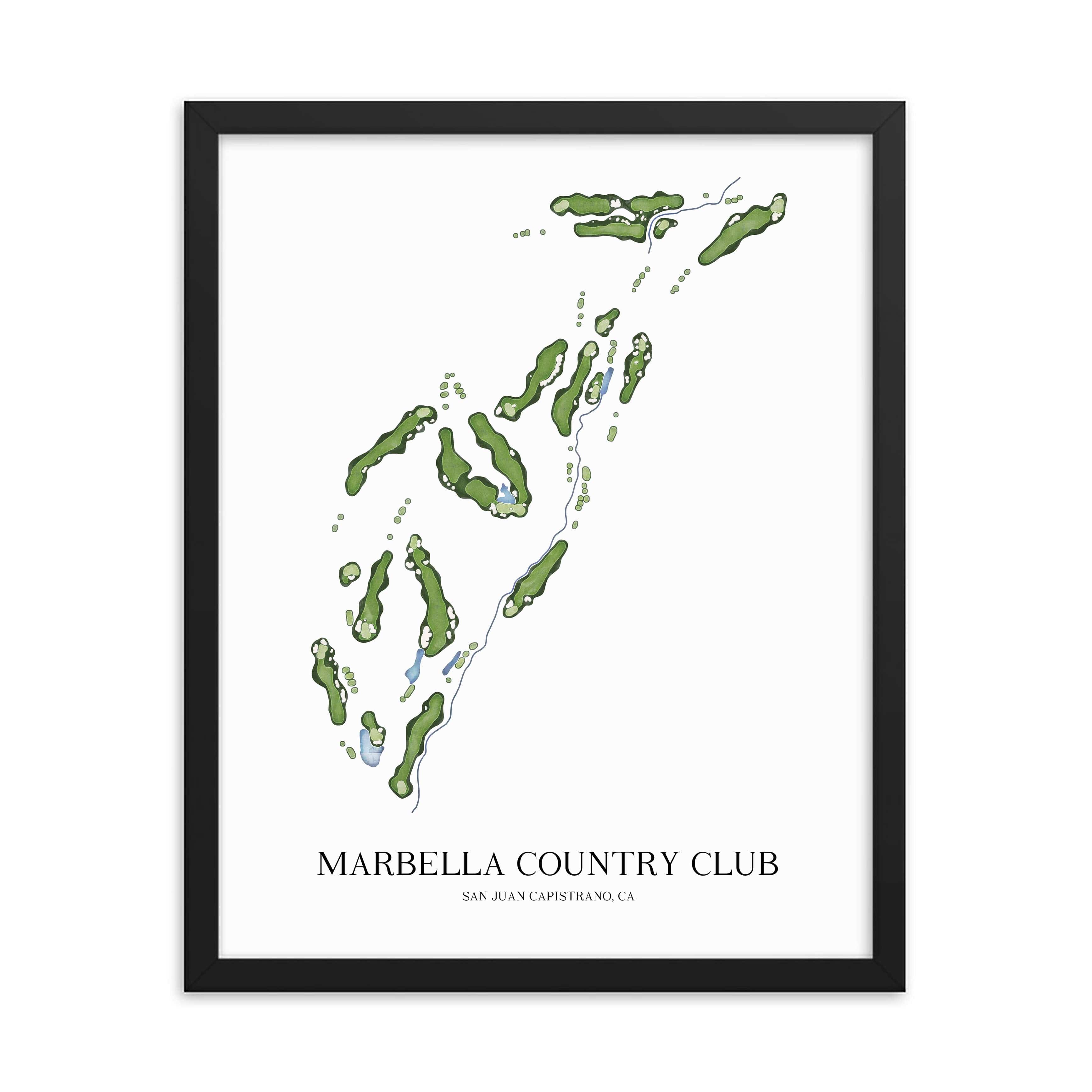 The 19th Hole Golf Shop - Golf Course Prints - Marbella Country Club Golf Course Map Golf Map