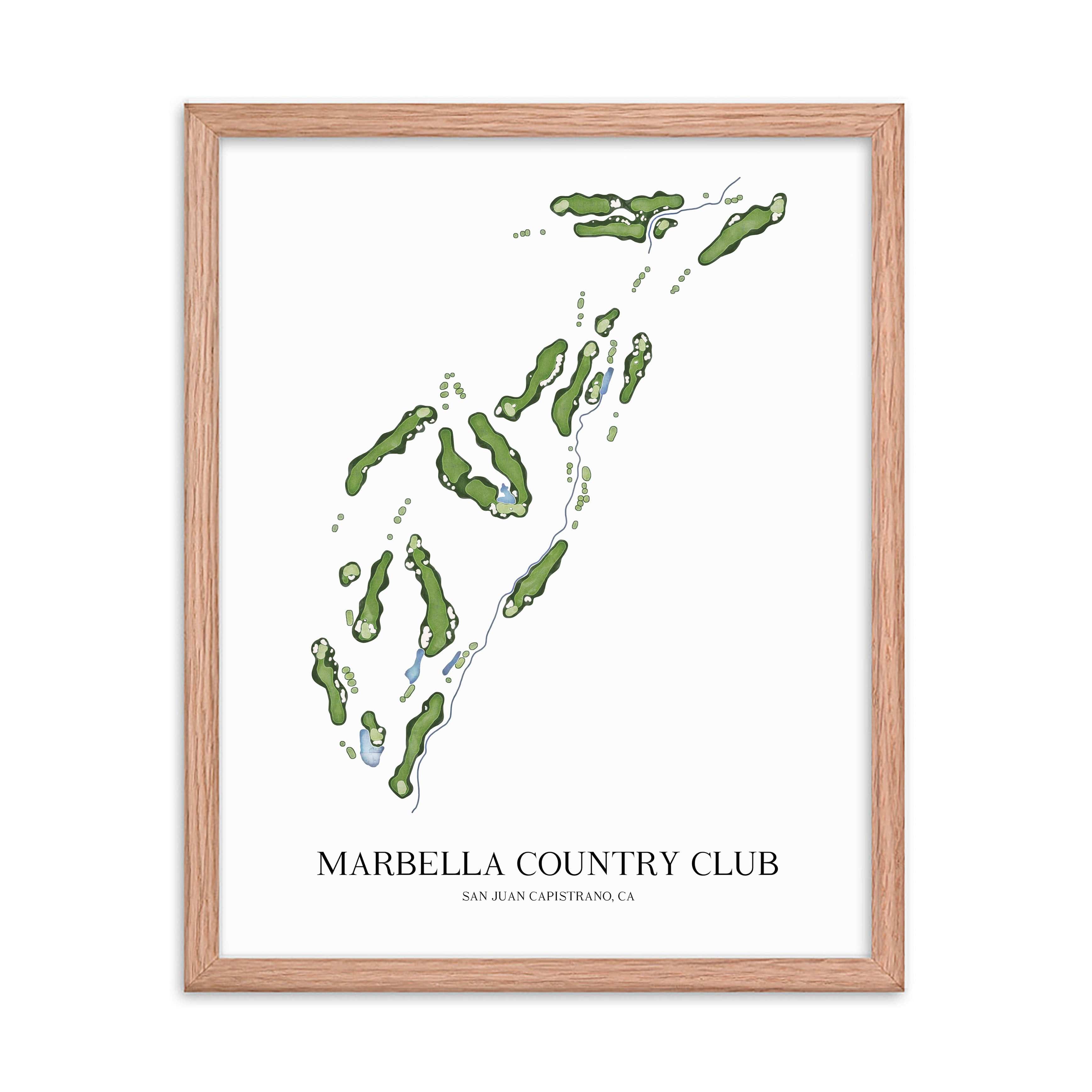 The 19th Hole Golf Shop - Golf Course Prints - Marbella Country Club Golf Course Map Golf Map