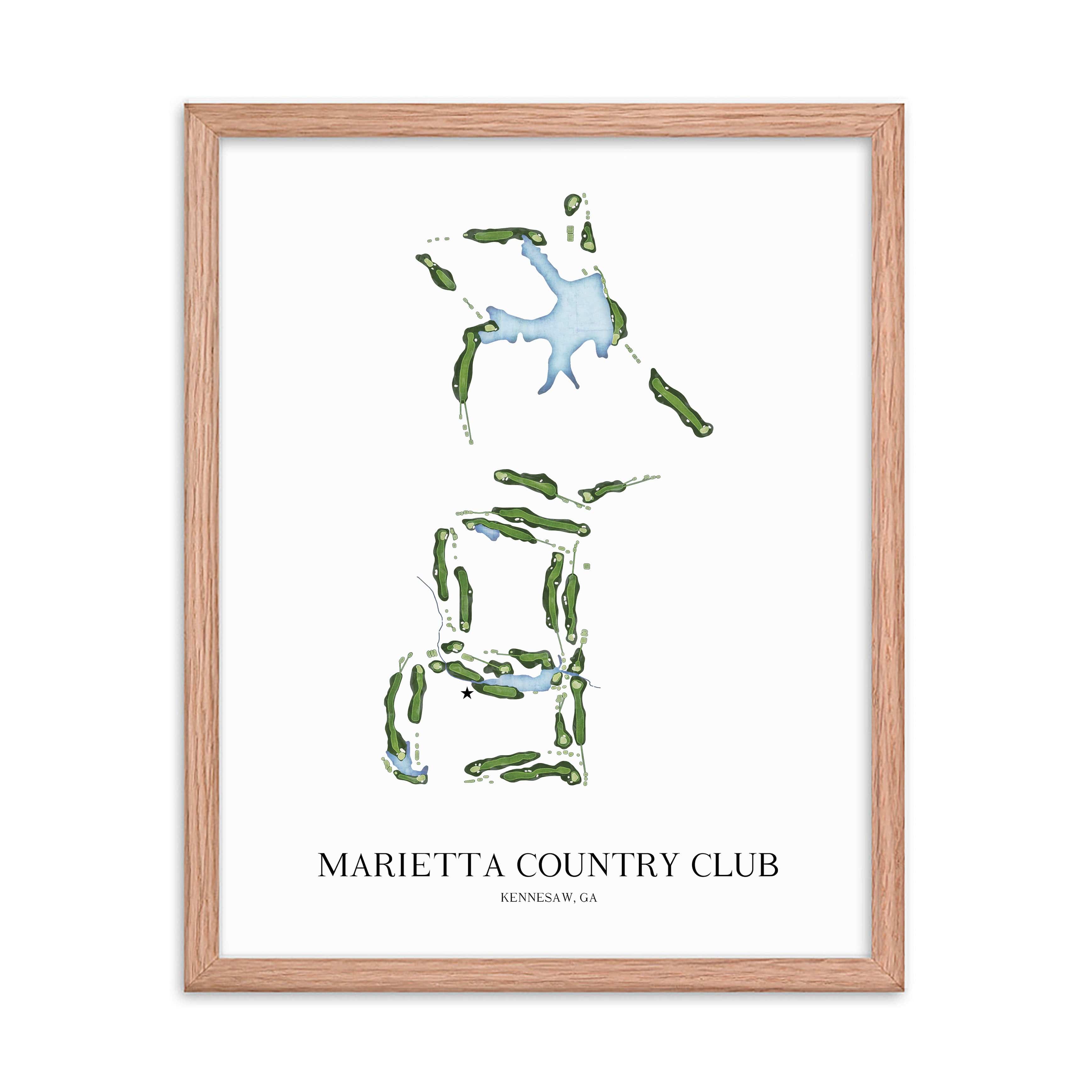 The 19th Hole Golf Shop - Golf Course Prints - Marietta Country Club Golf Course Map Golf Map