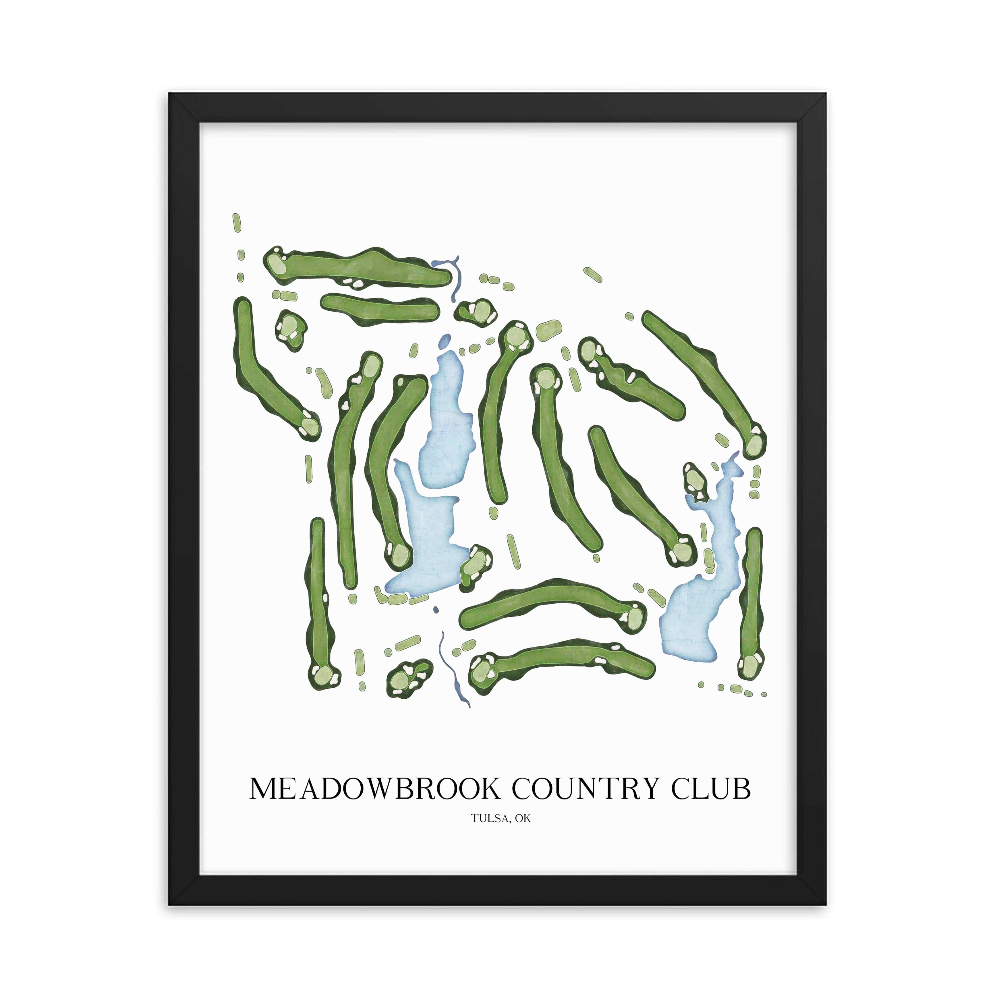 The 19th Hole Golf Shop - Golf Course Prints - Meadowbrook Country Club Golf Course Map Golf Map