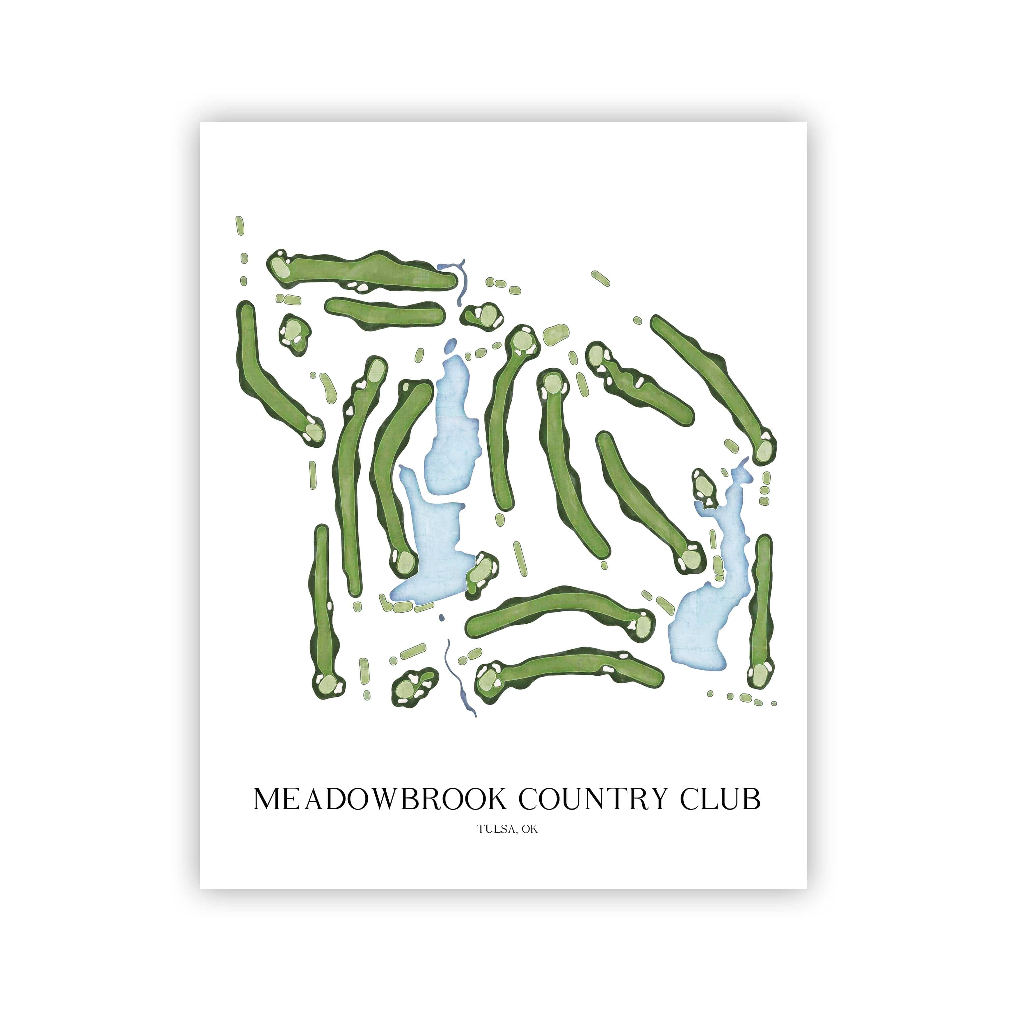 The 19th Hole Golf Shop - Golf Course Prints - Meadowbrook Country Club Golf Course Map Golf Map
