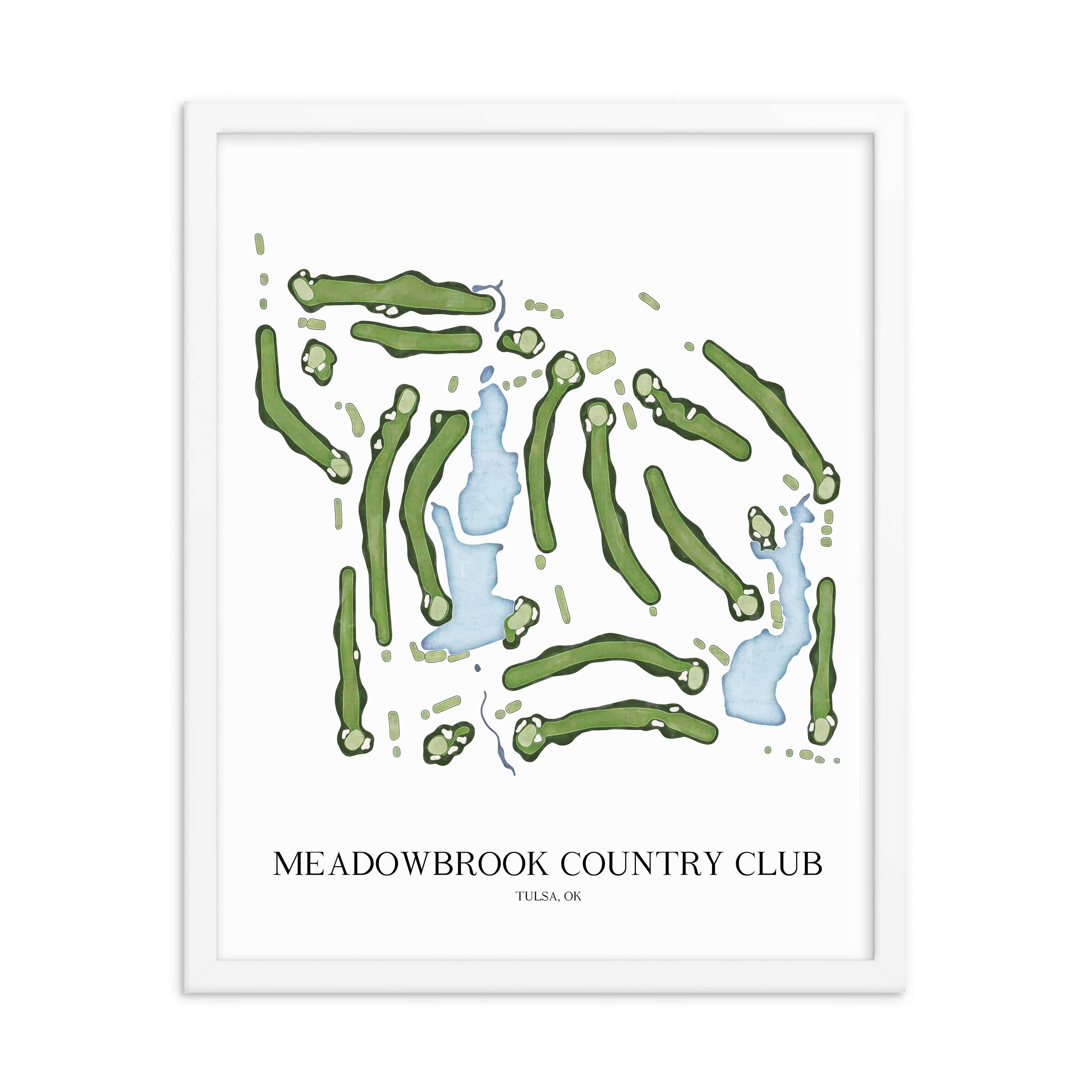 The 19th Hole Golf Shop - Golf Course Prints - Meadowbrook Country Club Golf Course Map Golf Map