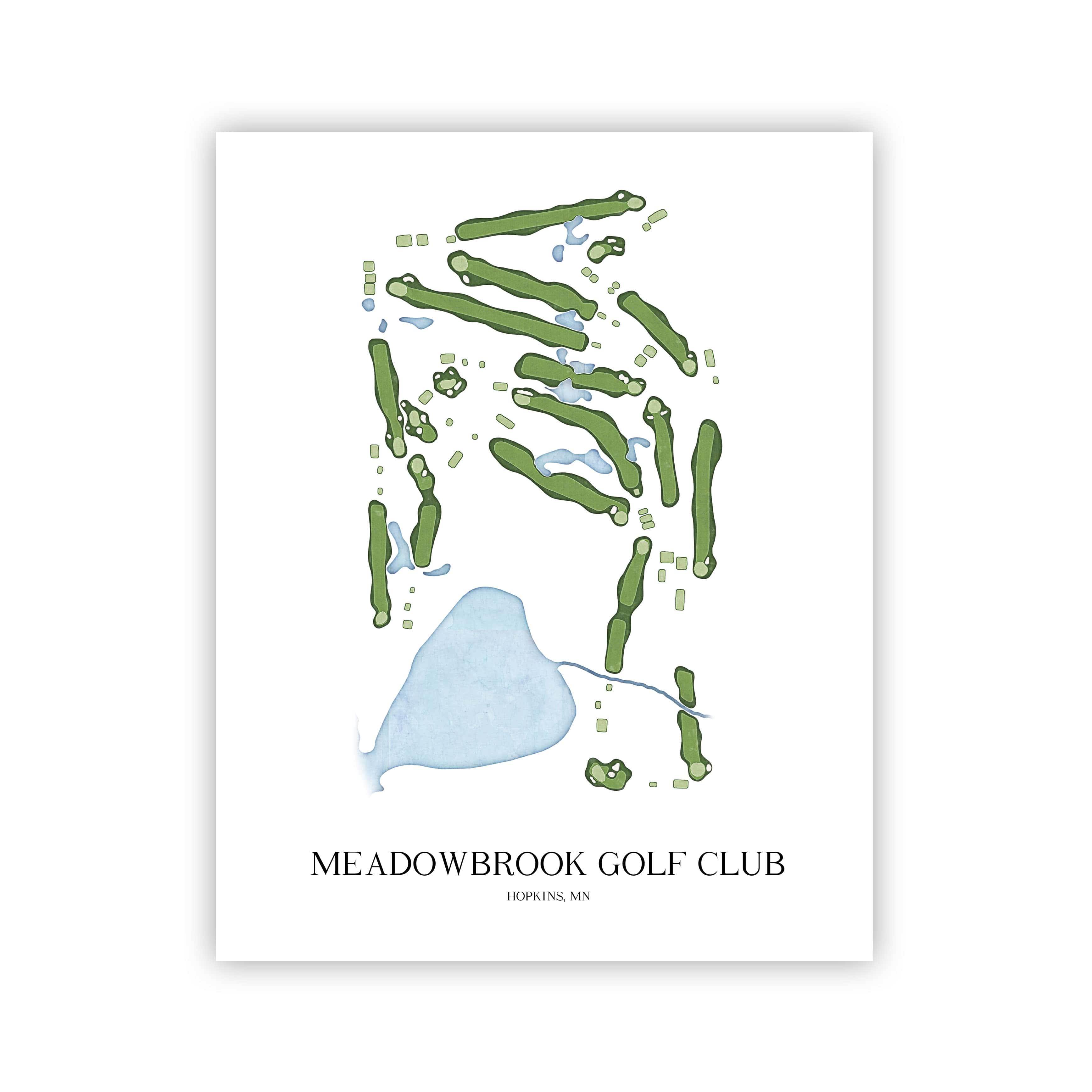 The 19th Hole Golf Shop - Golf Course Prints - Meadowbrook Golf Club Golf Course Map Golf Map