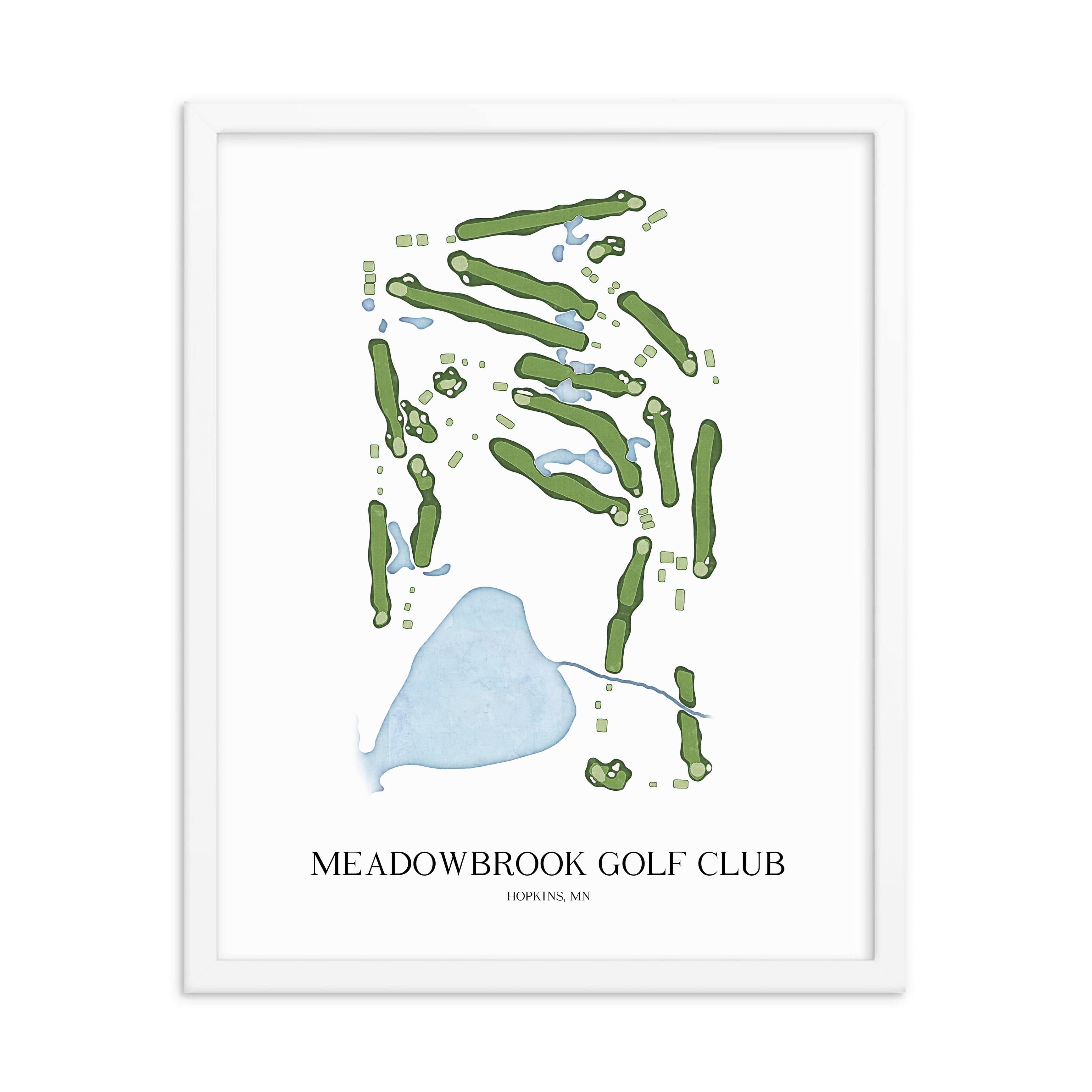 The 19th Hole Golf Shop - Golf Course Prints - Meadowbrook Golf Club Golf Course Map Golf Map