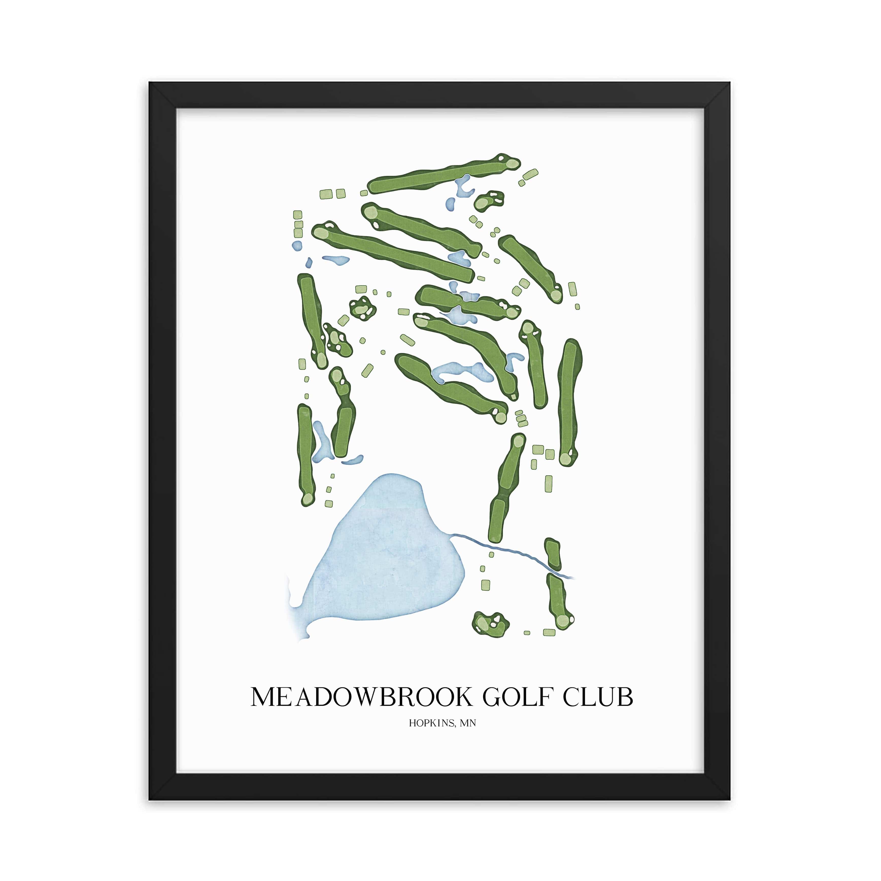 The 19th Hole Golf Shop - Golf Course Prints - Meadowbrook Golf Club Golf Course Map Golf Map