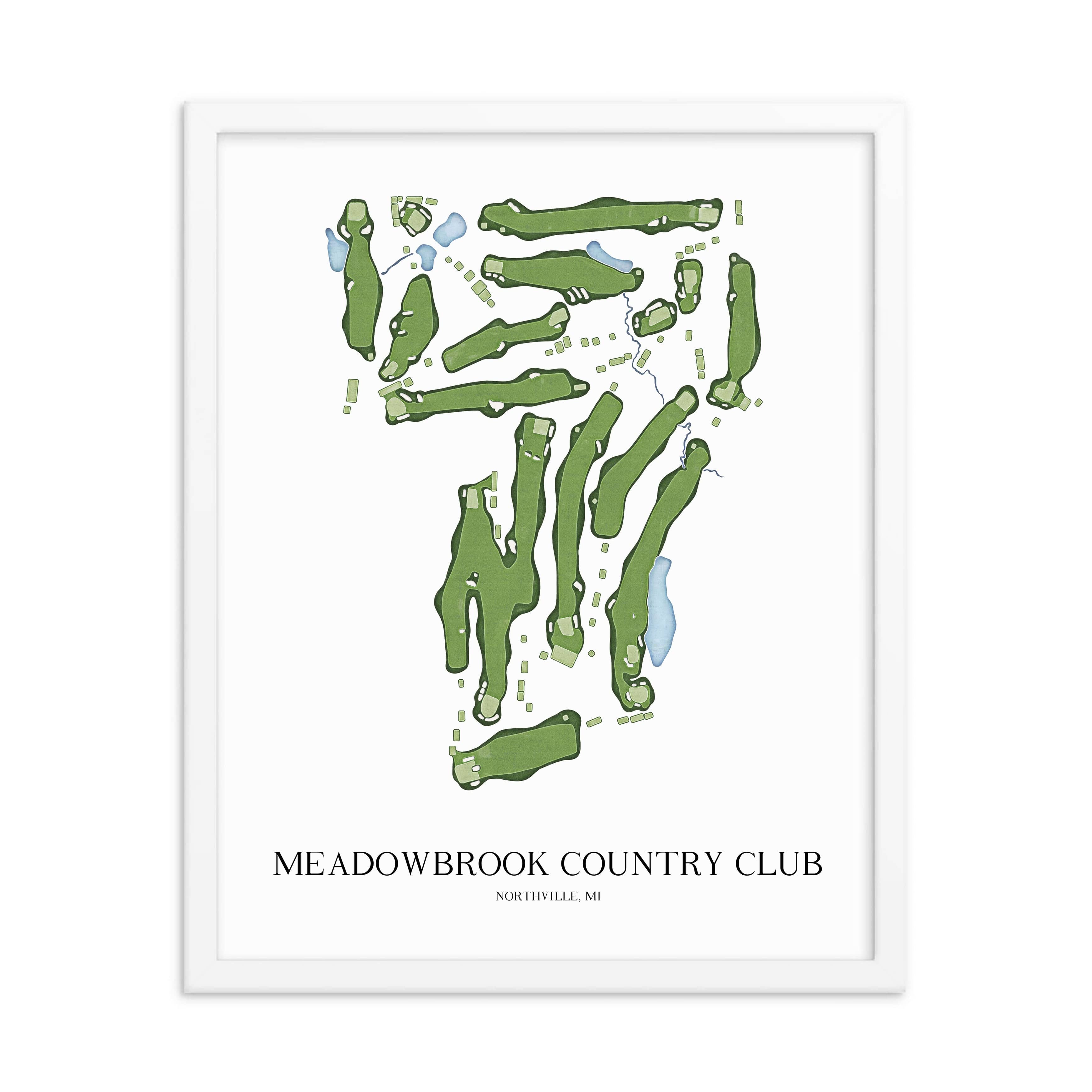 The 19th Hole Golf Shop - Golf Course Prints - Meadowbrook Golf Course Golf Course Map Golf Map