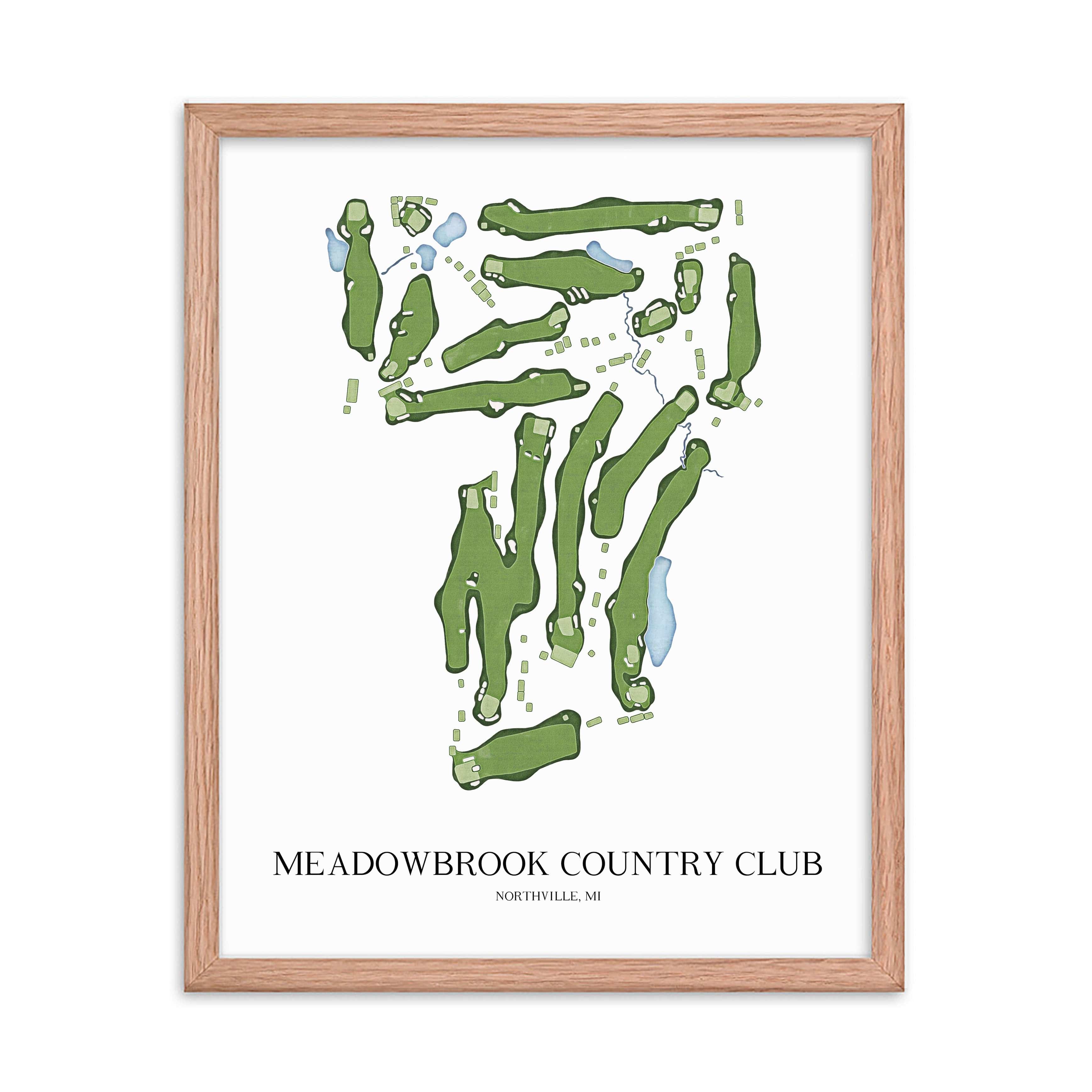 The 19th Hole Golf Shop - Golf Course Prints - Meadowbrook Golf Course Golf Course Map Golf Map