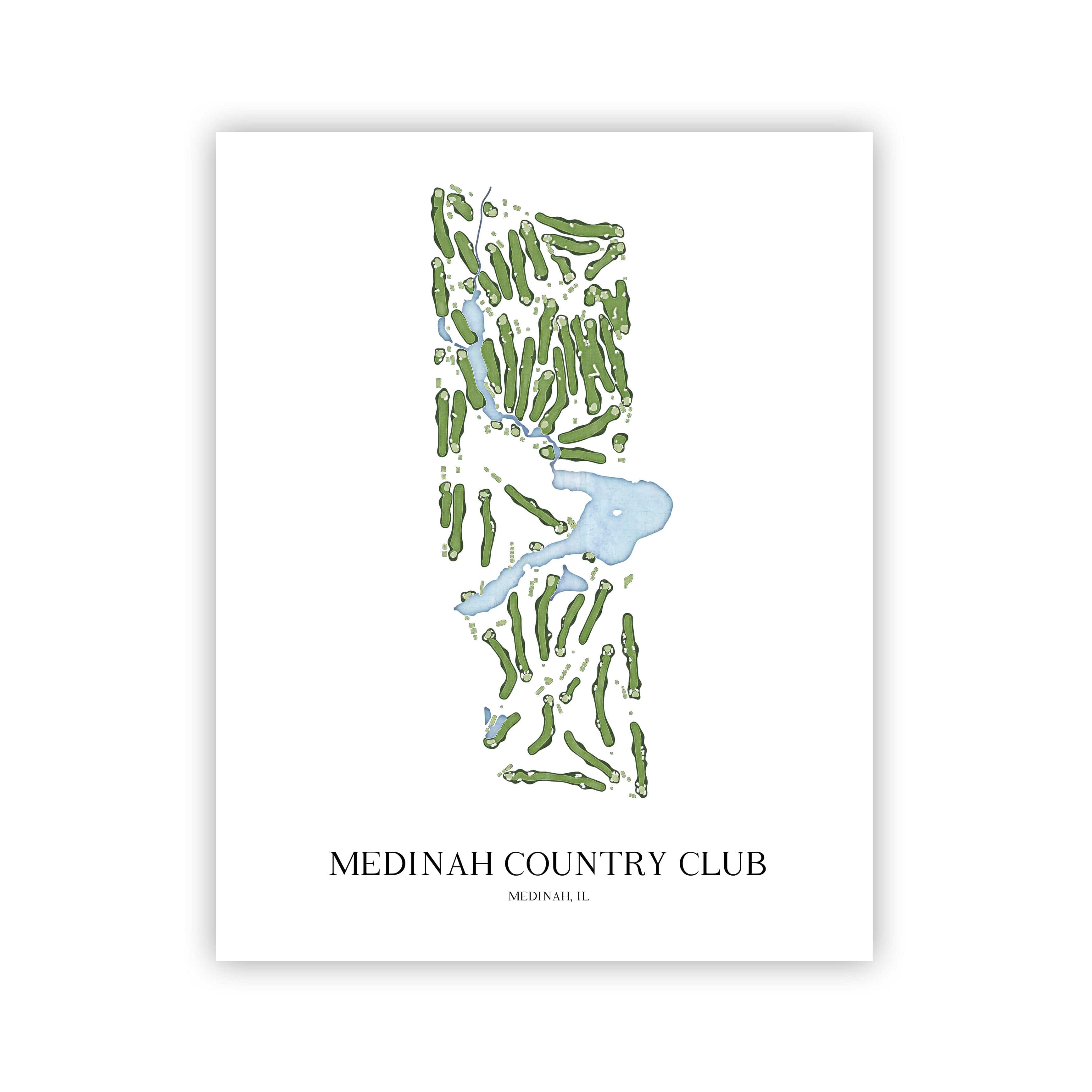 The 19th Hole Golf Shop - Golf Course Prints - Medinah Country Club Golf Course Map Golf Map