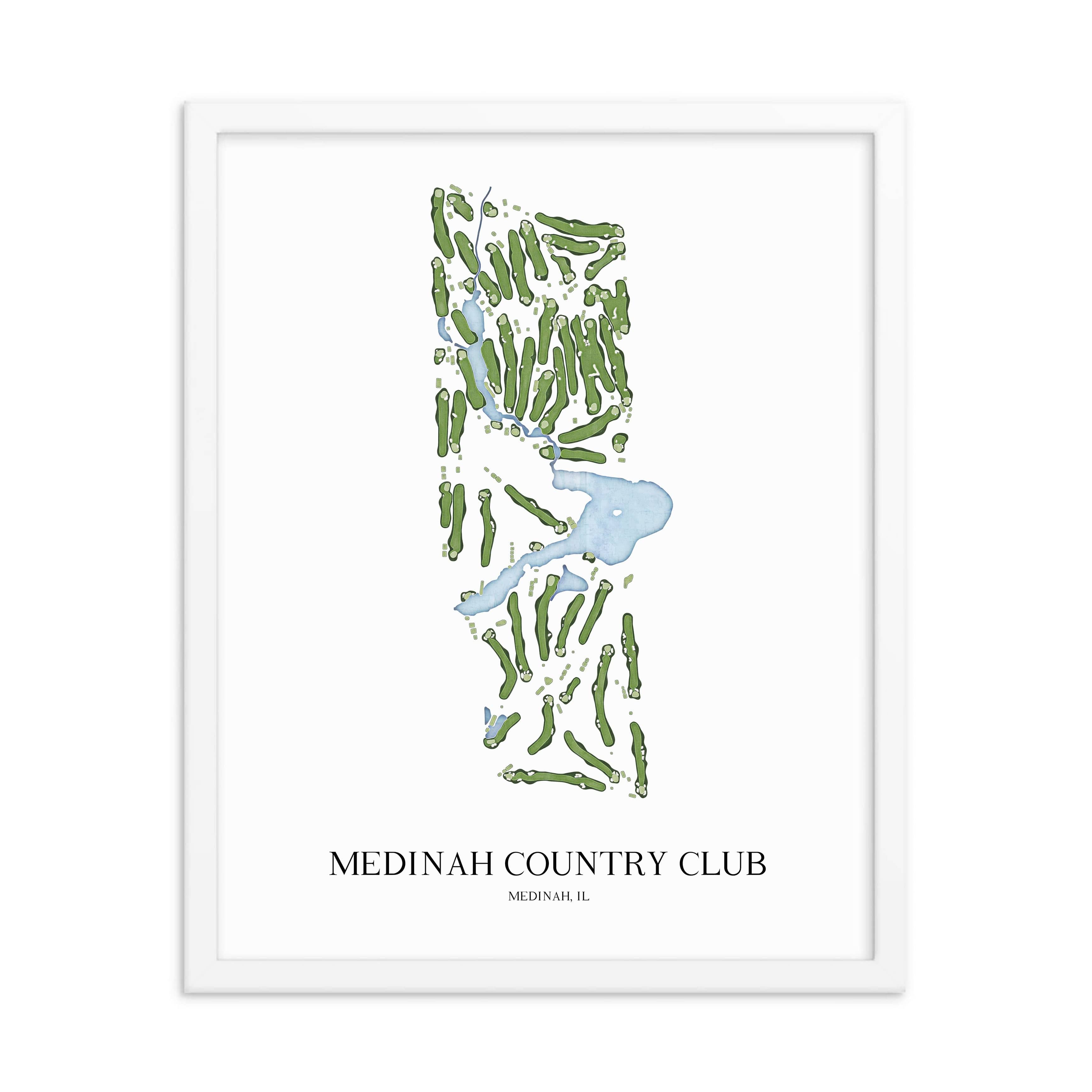 The 19th Hole Golf Shop - Golf Course Prints - Medinah Country Club Golf Course Map Golf Map