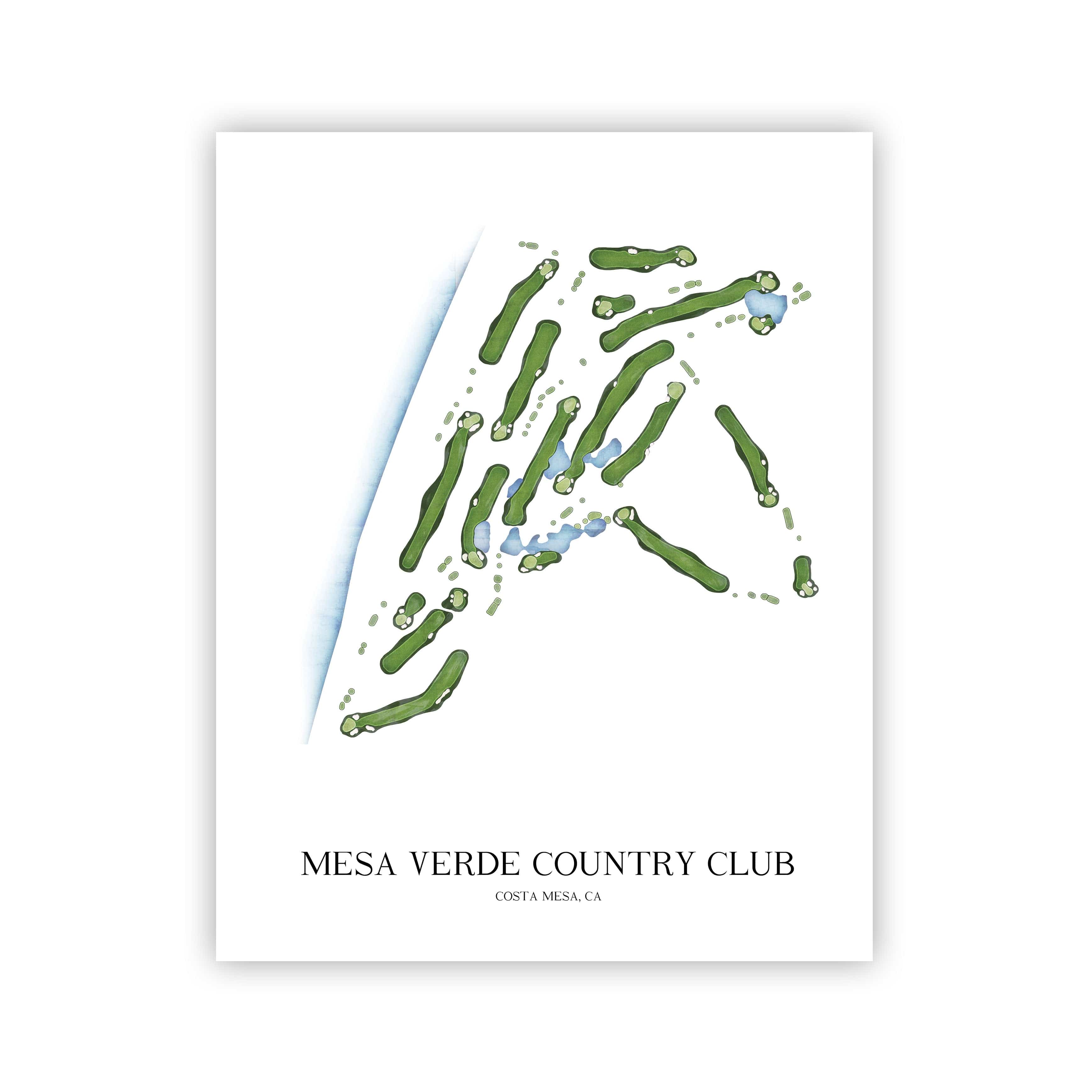 The 19th Hole Golf Shop - Golf Course Prints - Mesa Verde Country Club Golf Course Map Golf Map
