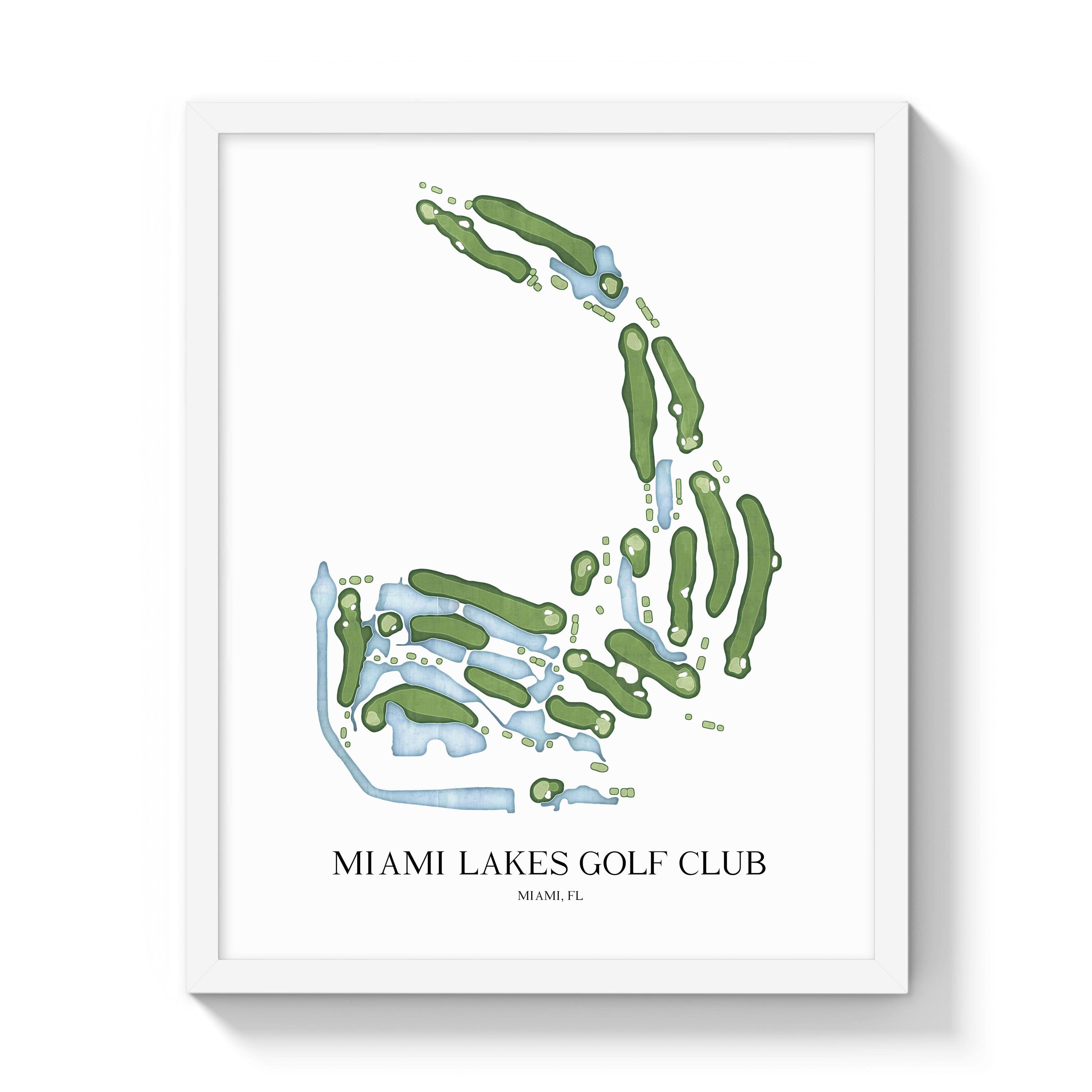 The 19th Hole Golf Shop - Golf Course Prints - Miami Lakes Golf Club Golf Course Map Golf Map