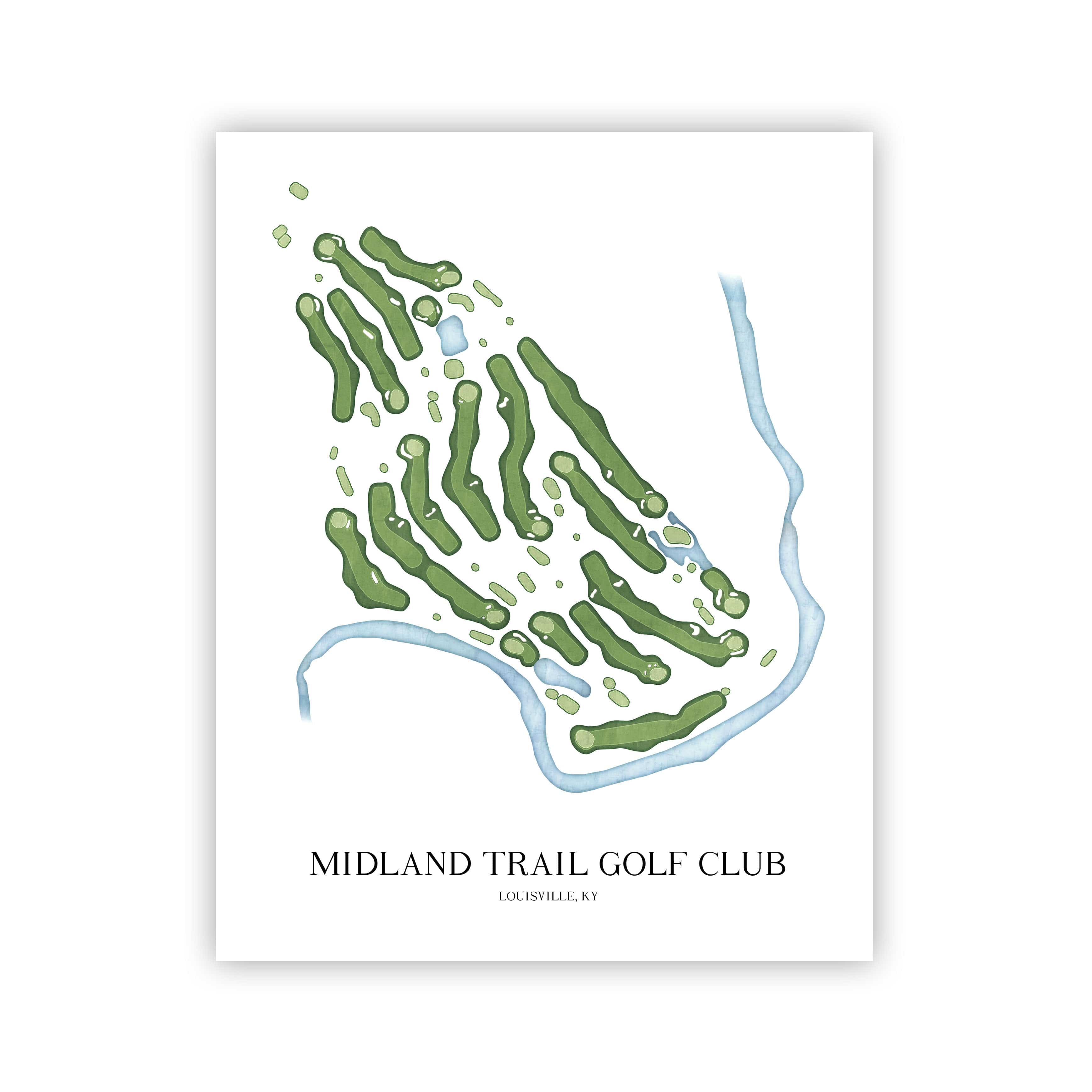 The 19th Hole Golf Shop - Golf Course Prints - Midland Trail Golf Club Golf Course Map Golf Map