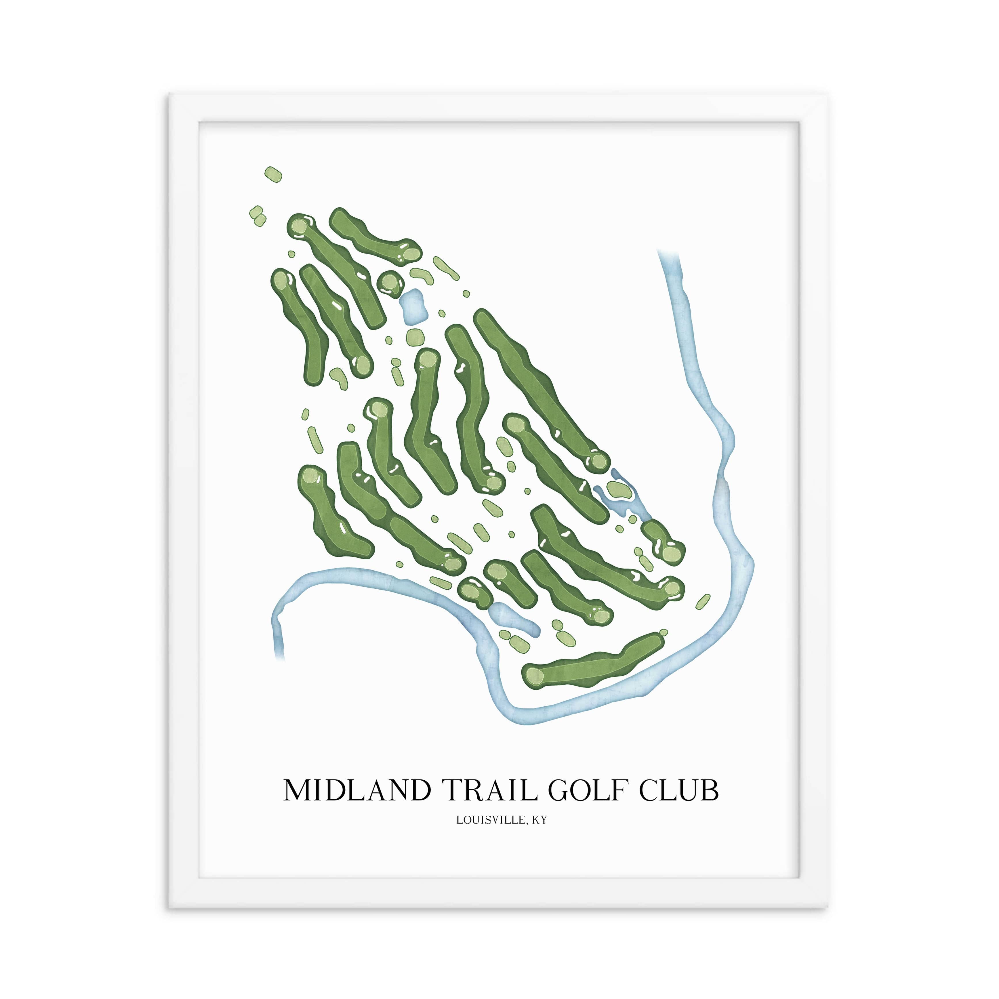 The 19th Hole Golf Shop - Golf Course Prints - Midland Trail Golf Club Golf Course Map Golf Map