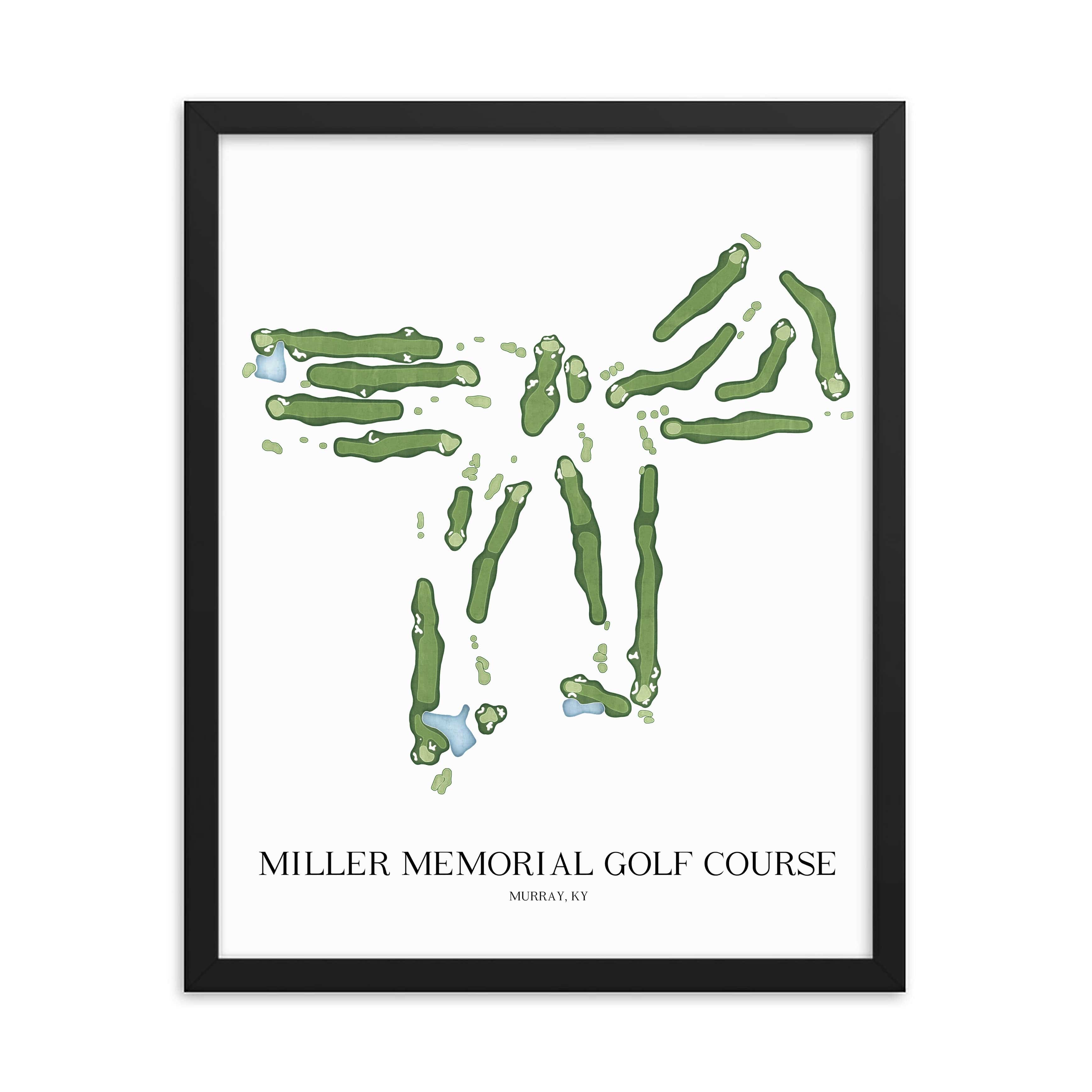 The 19th Hole Golf Shop - Golf Course Prints - Miller Memorial Golf Course Golf Course Map Golf Map