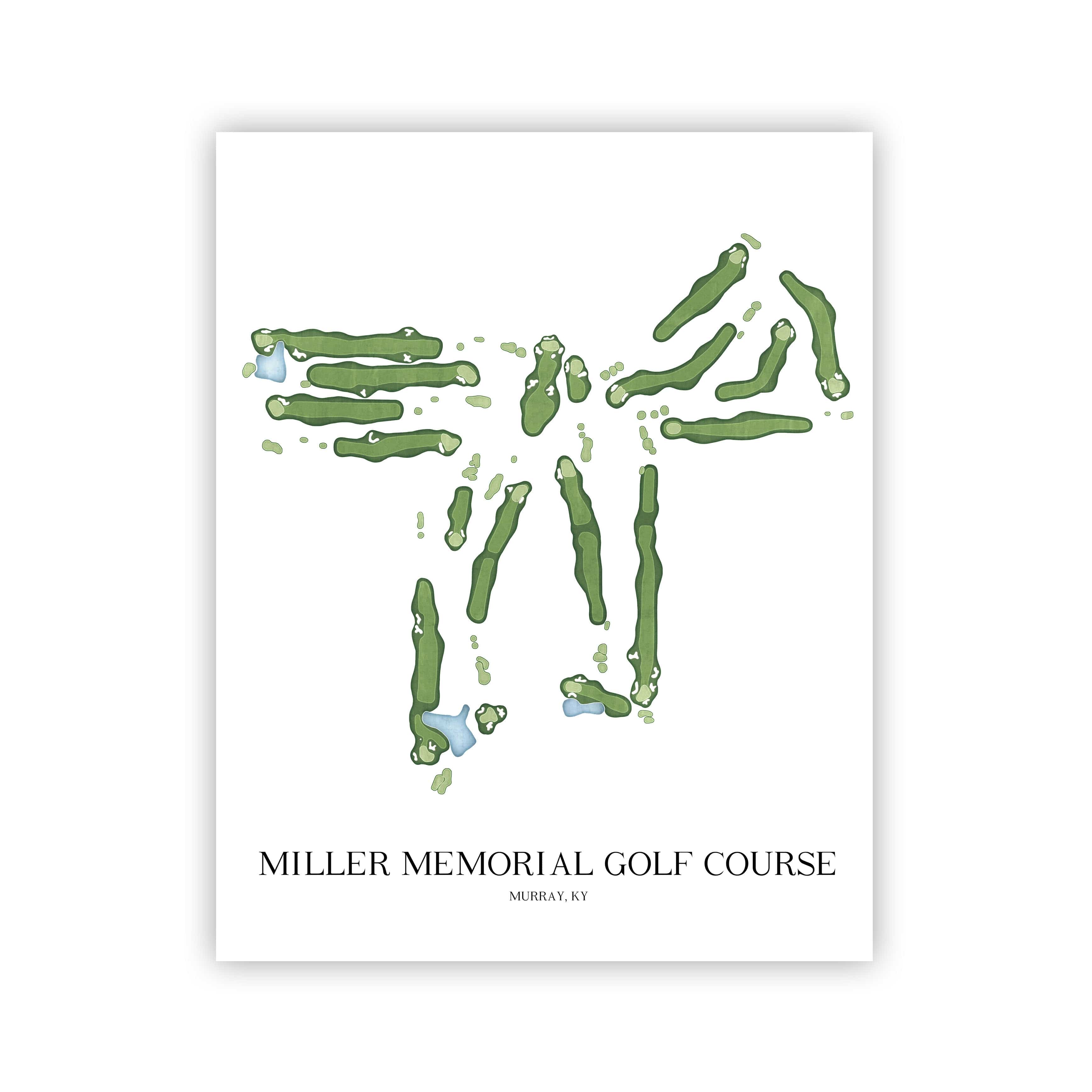 The 19th Hole Golf Shop - Golf Course Prints - Miller Memorial Golf Course Golf Course Map Golf Map