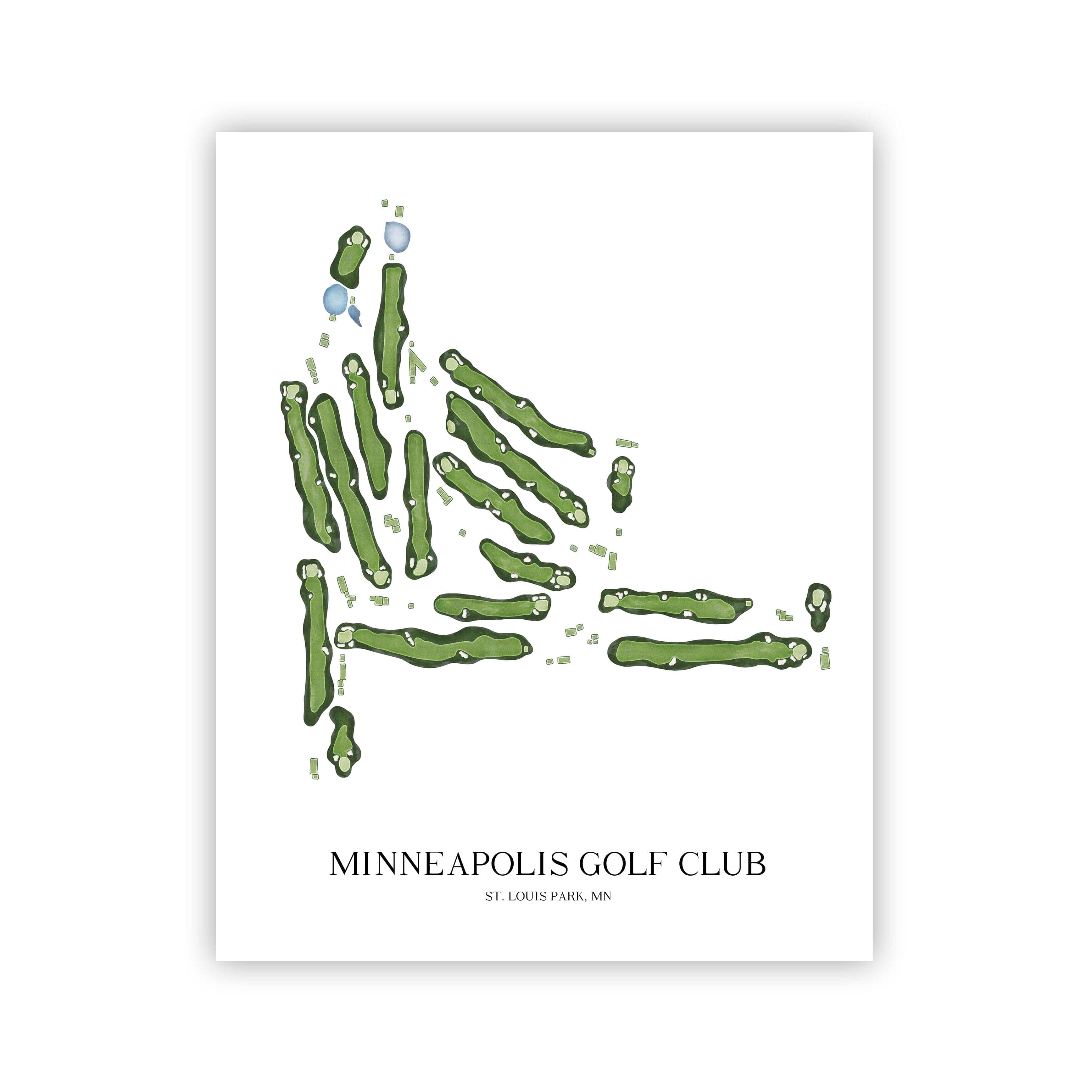 The 19th Hole Golf Shop - Golf Course Prints - Minneapolis Golf Club Golf Course Map Golf Map