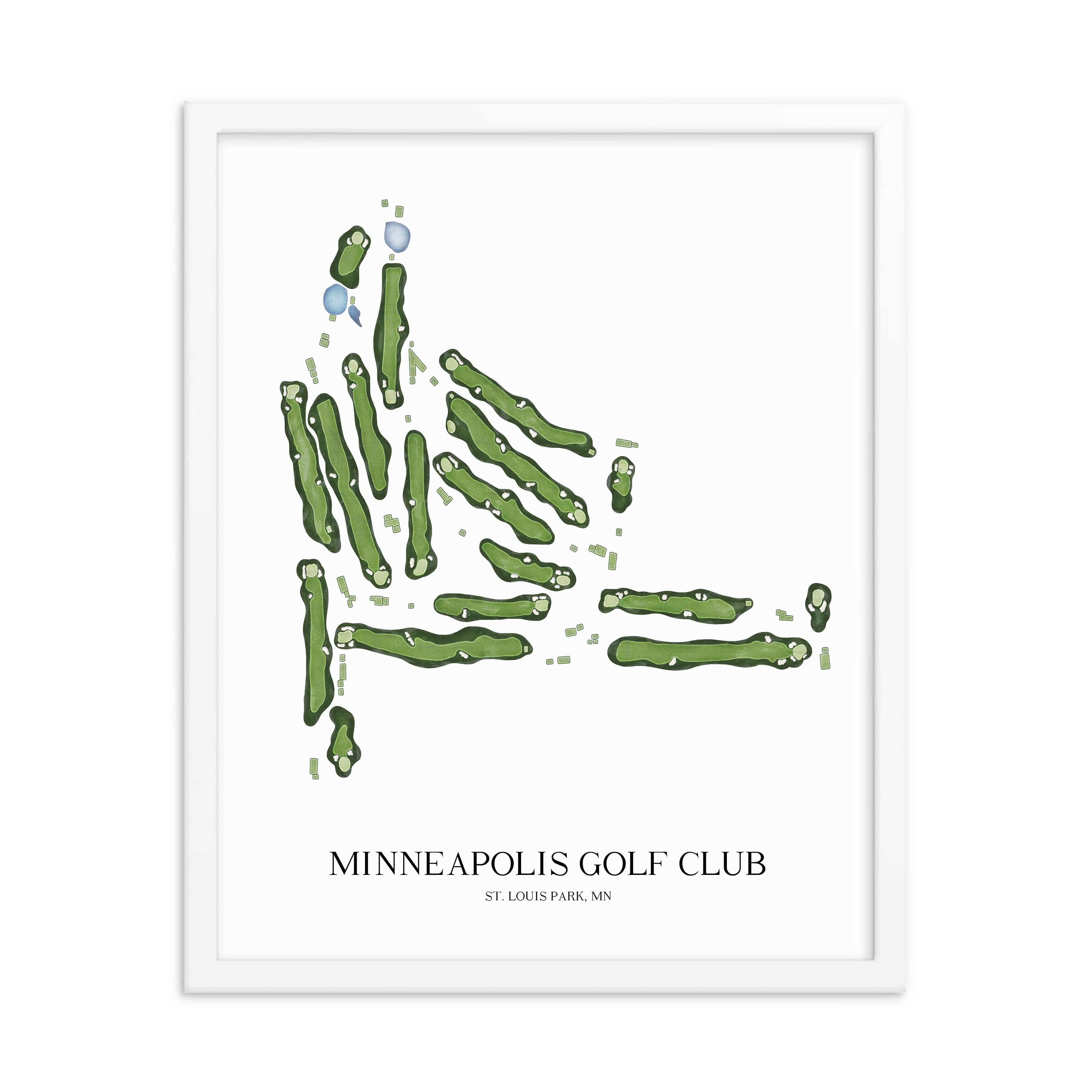 The 19th Hole Golf Shop - Golf Course Prints - Minneapolis Golf Club Golf Course Map Golf Map