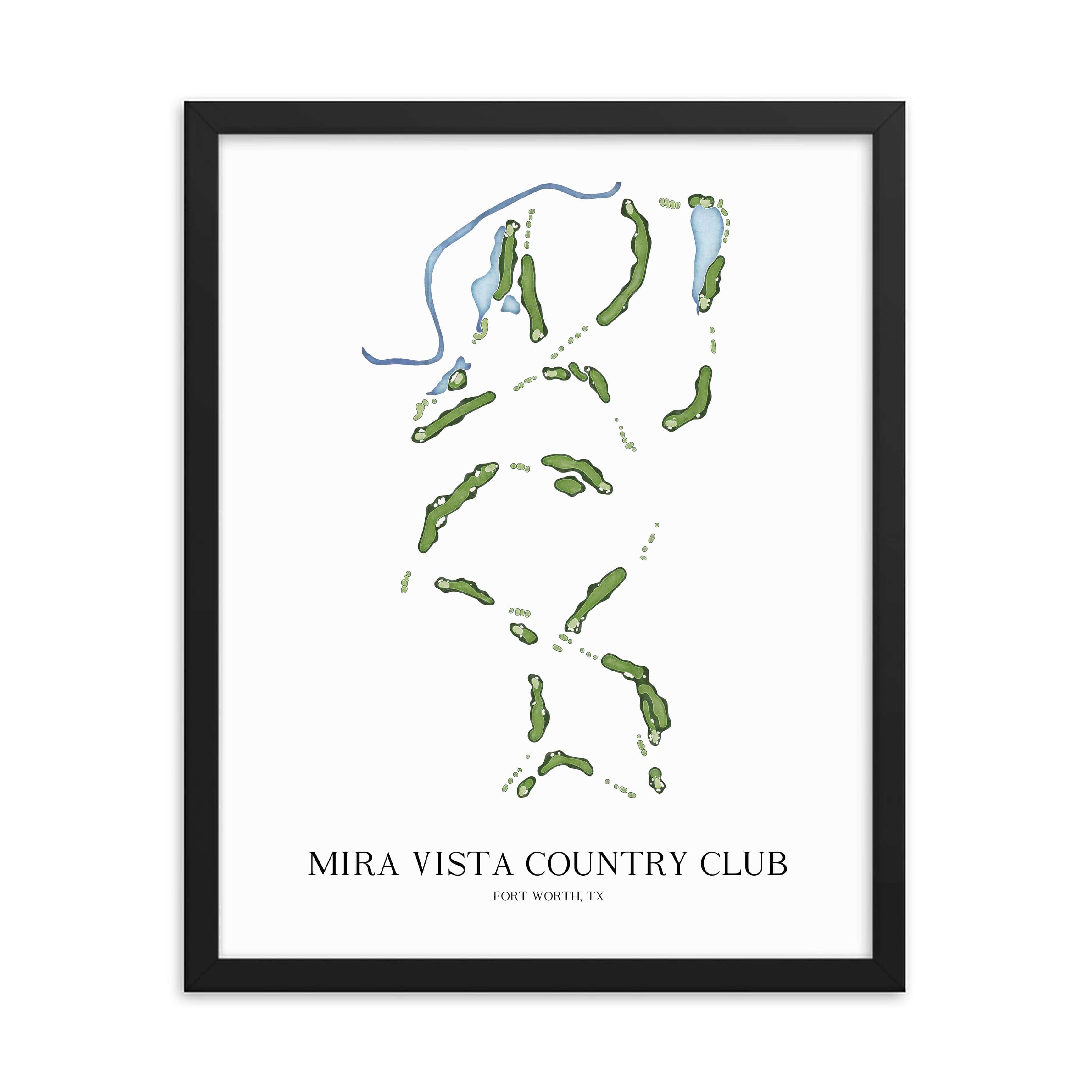 The 19th Hole Golf Shop - Golf Course Prints - Mira Vista Country Club Golf Course Map Golf Map