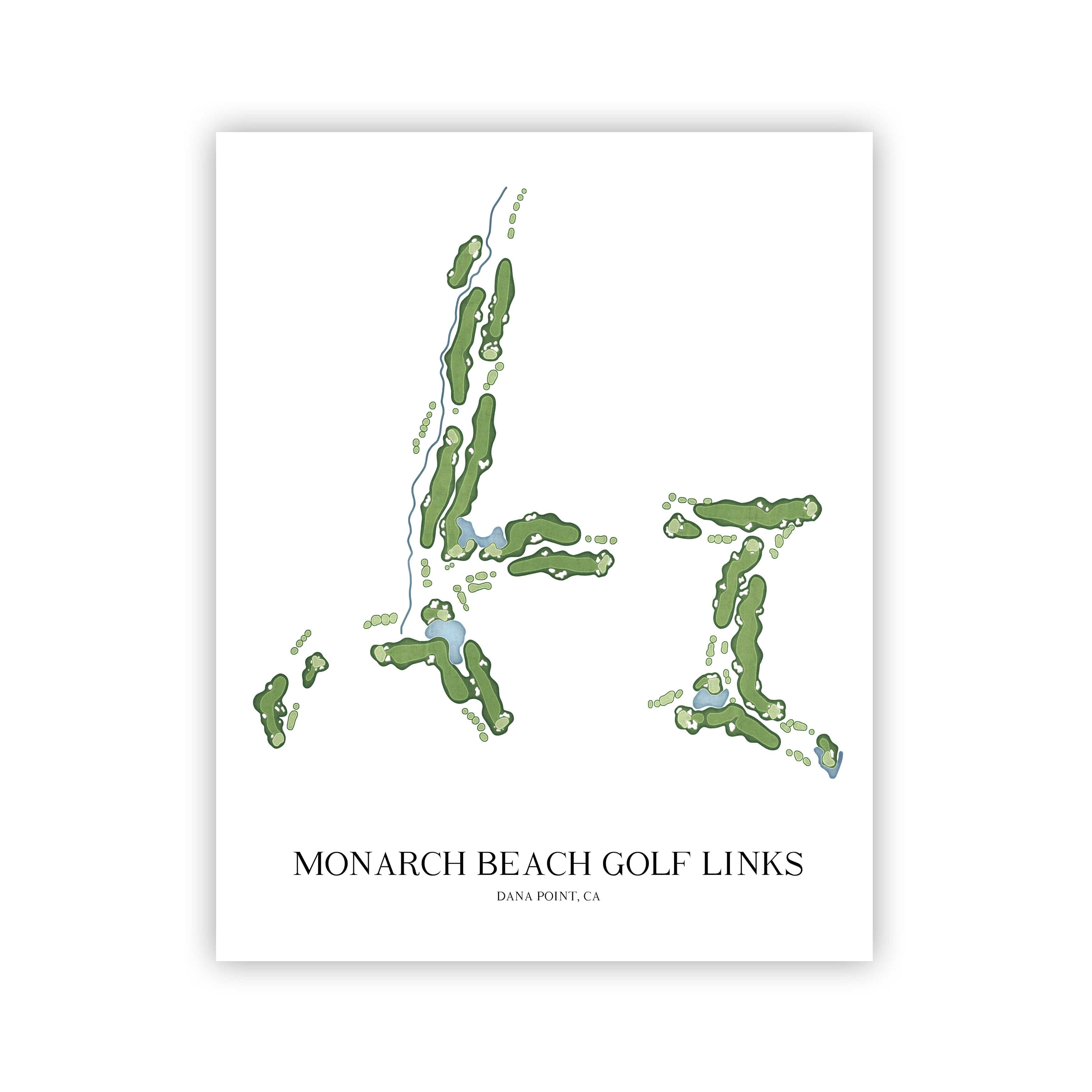 The 19th Hole Golf Shop - Golf Course Prints - Monarch Beach Golf Links Golf Course Map Golf Map