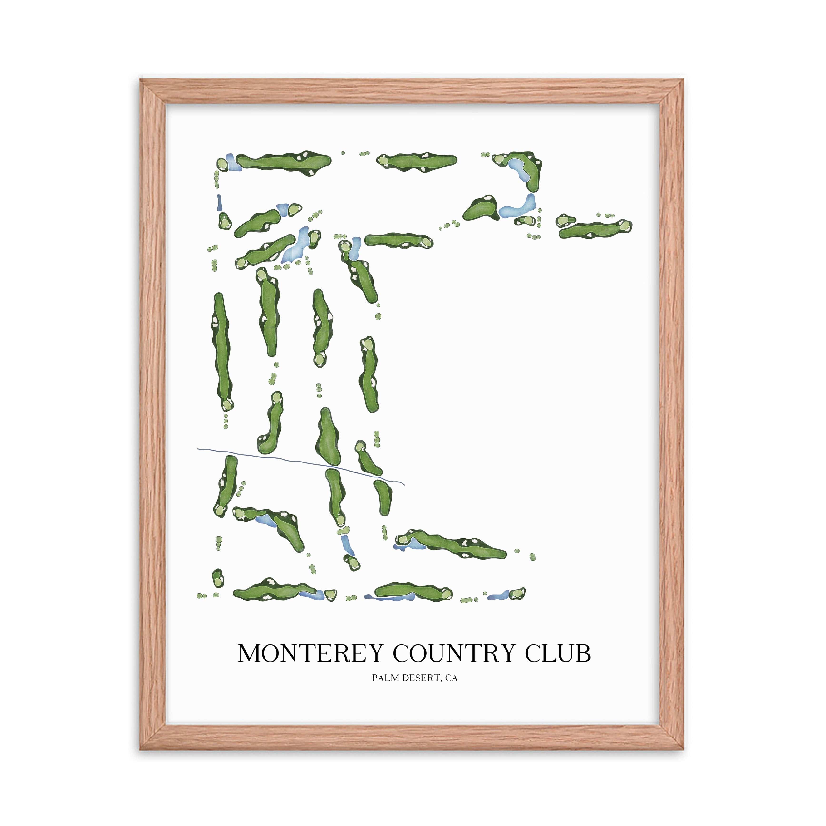 The 19th Hole Golf Shop - Golf Course Prints - Monterey Country Club Golf Course Map Golf Map