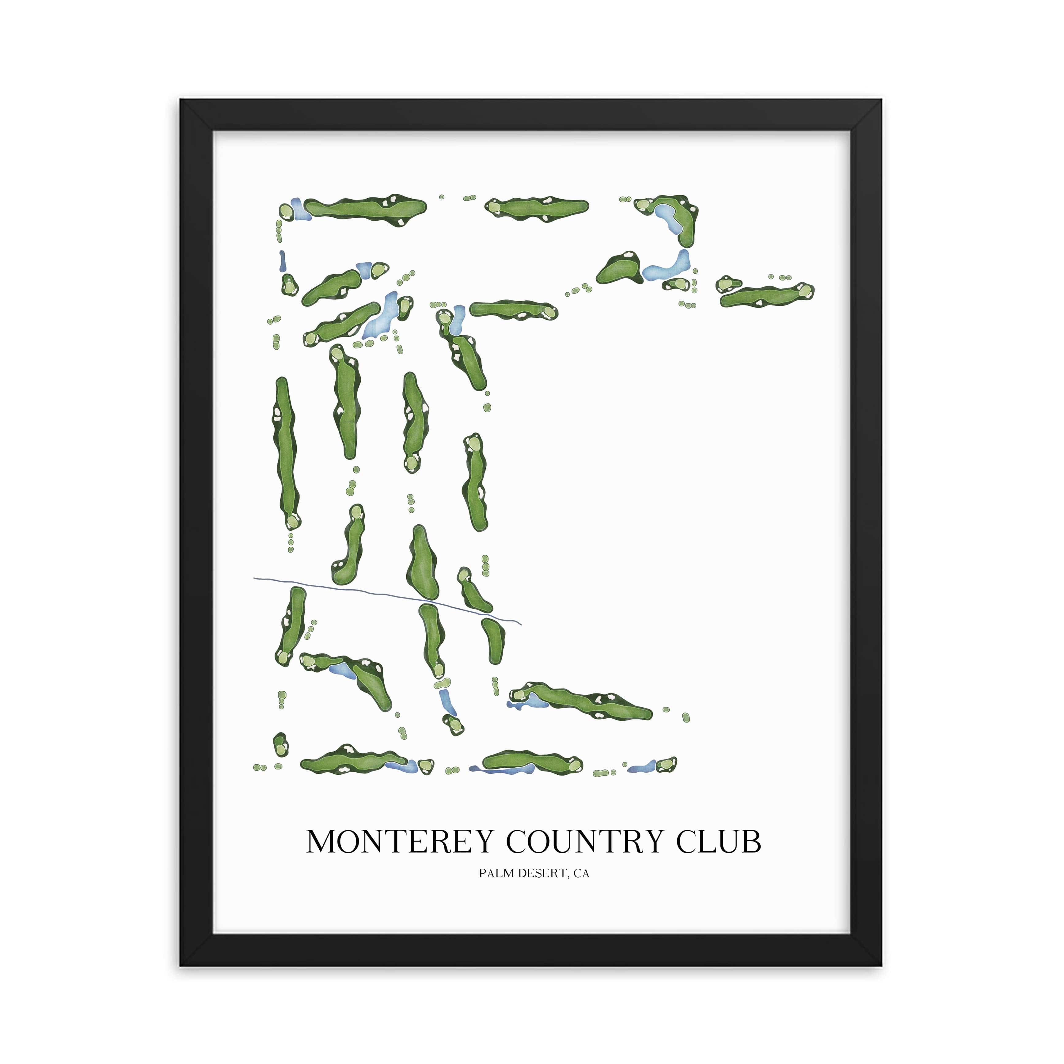 The 19th Hole Golf Shop - Golf Course Prints - Monterey Country Club Golf Course Map Golf Map