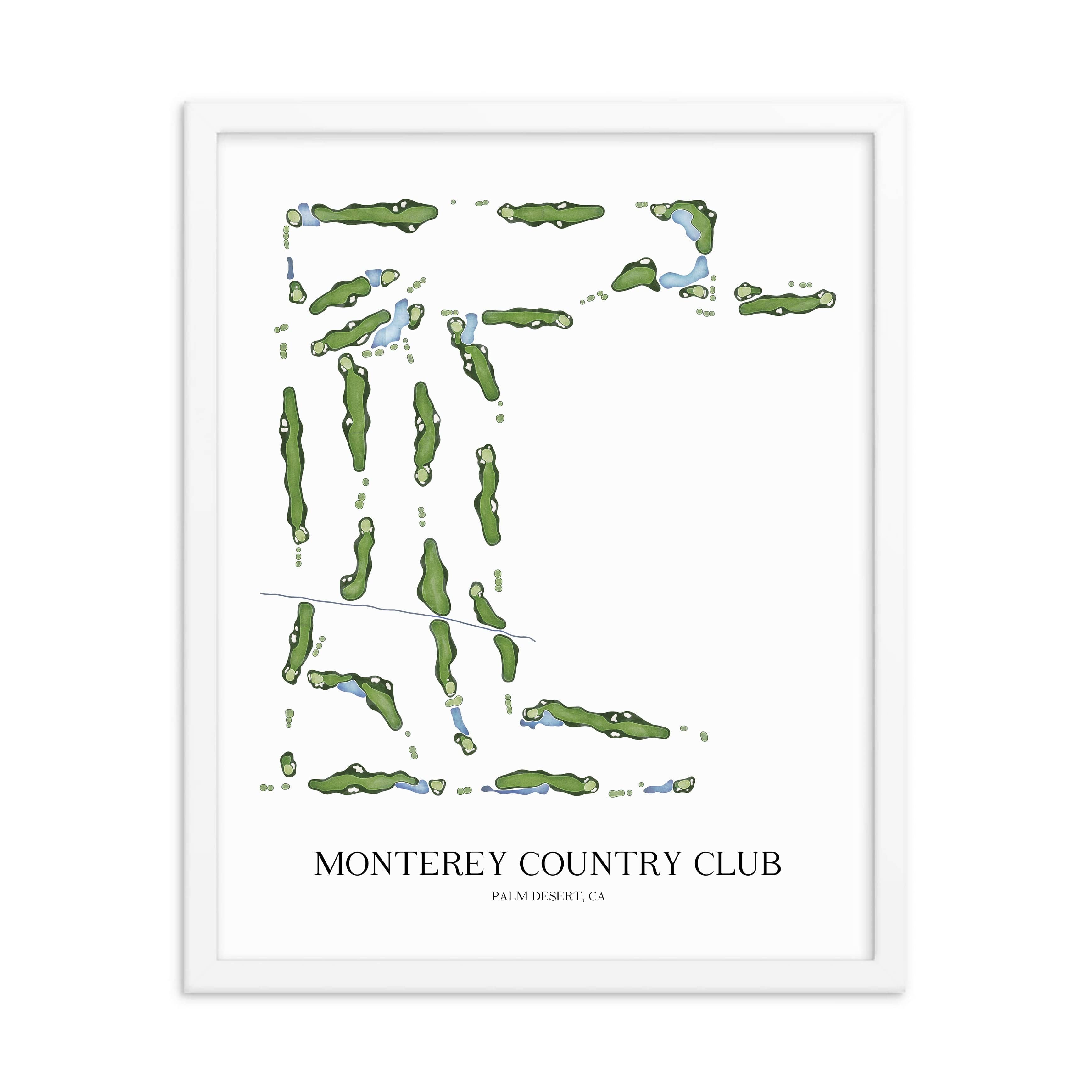 The 19th Hole Golf Shop - Golf Course Prints - Monterey Country Club Golf Course Map Golf Map