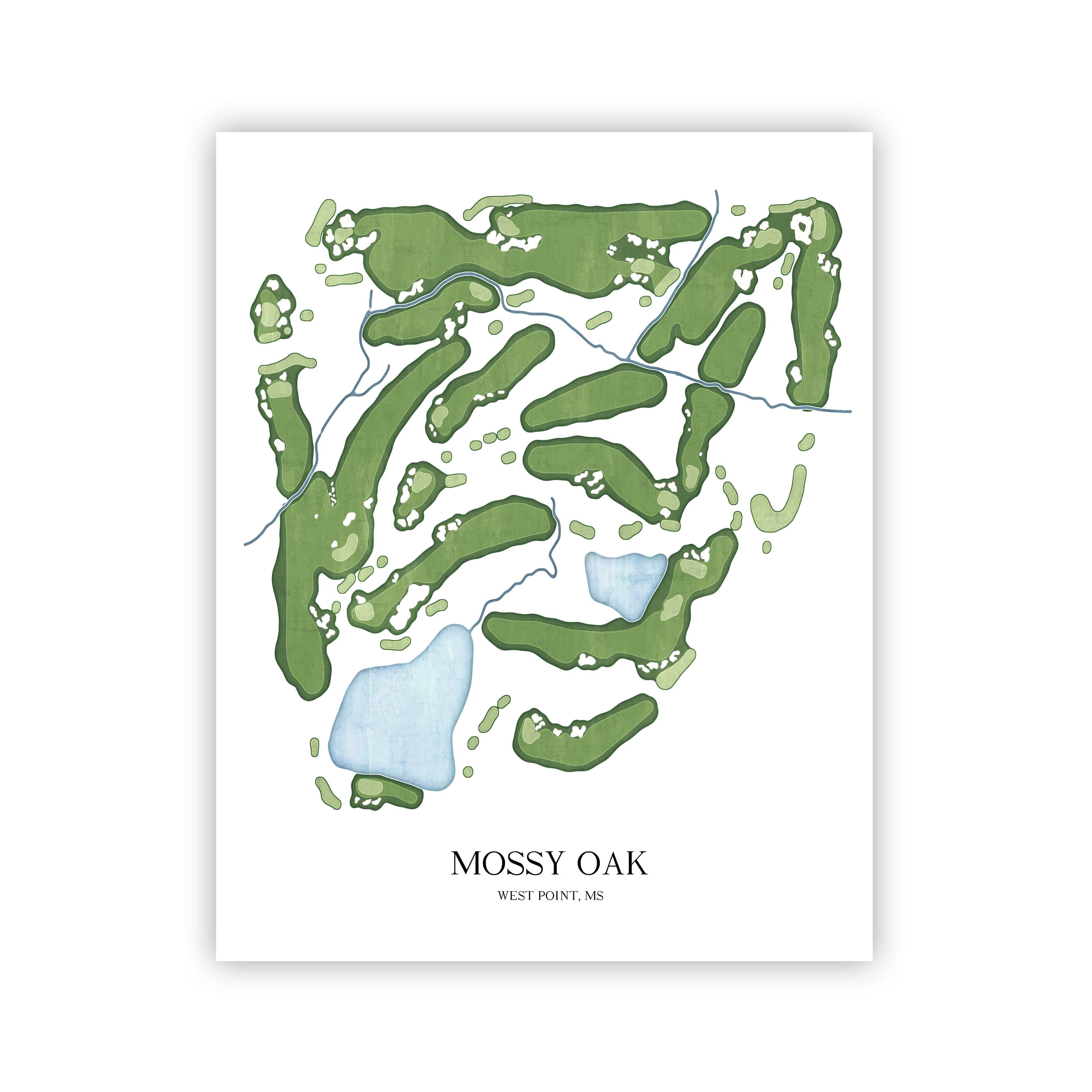 The 19th Hole Golf Shop - Golf Course Prints - Mossy Oak Golf Course Map Golf Map