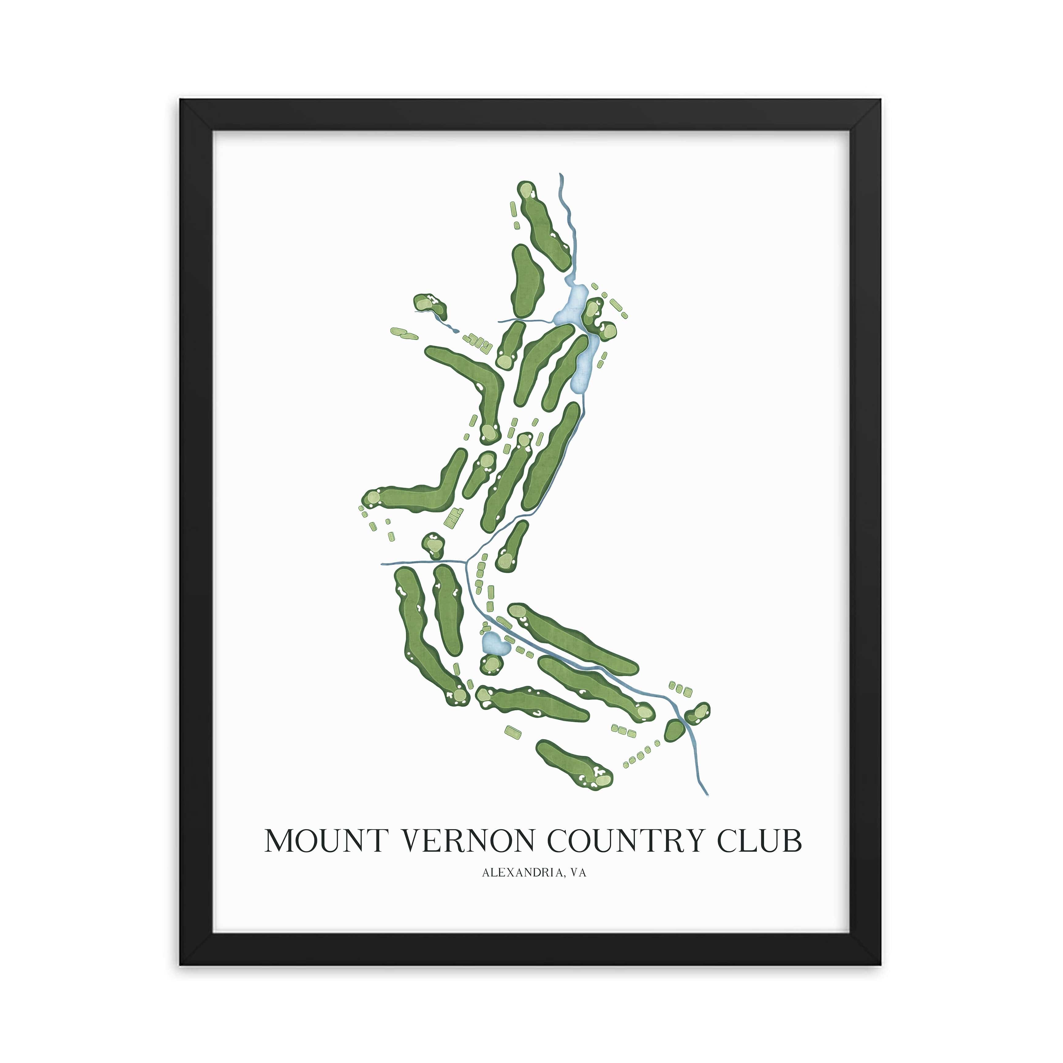 The 19th Hole Golf Shop - Golf Course Prints - Mount Vernon Country Club Golf Course Map Golf Map