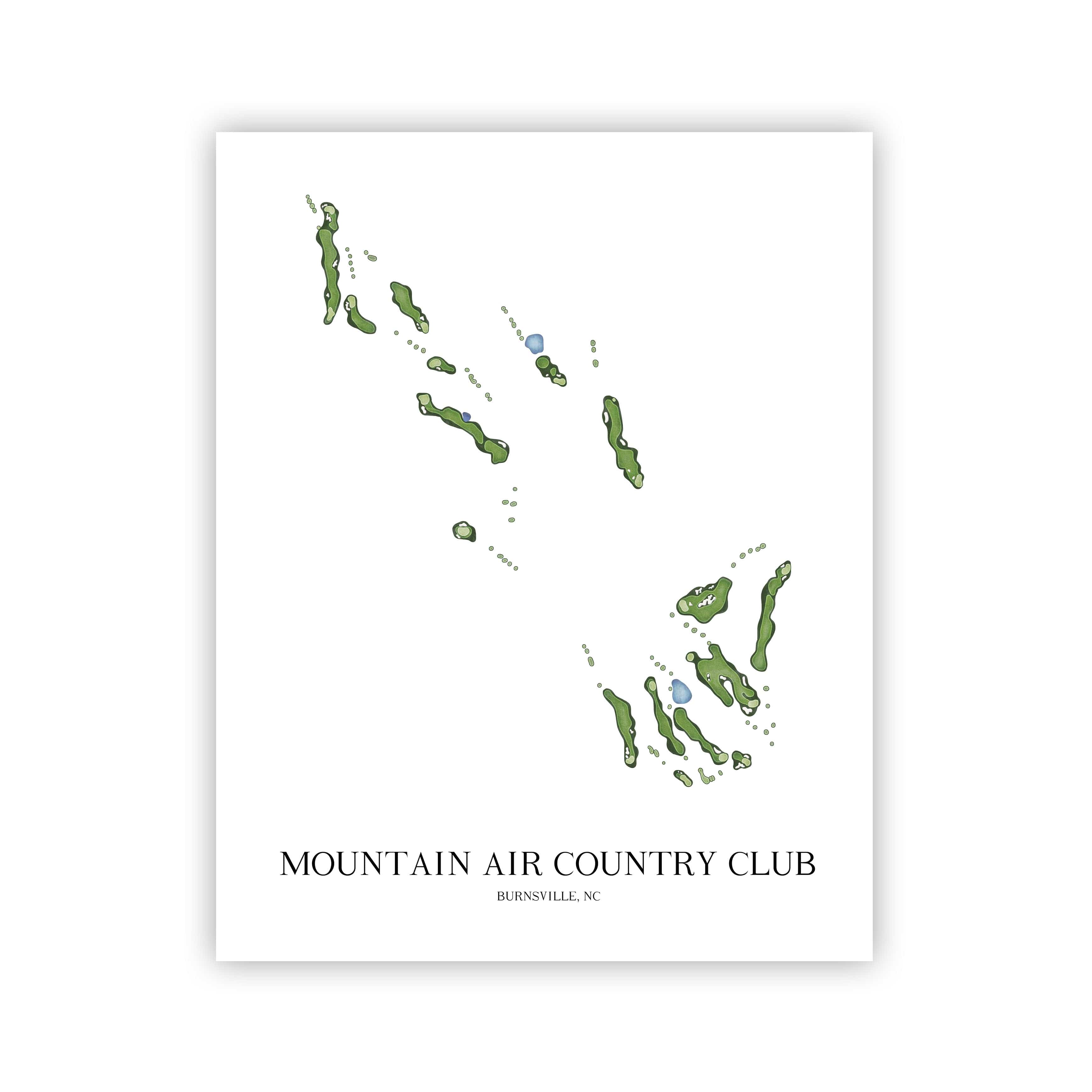 The 19th Hole Golf Shop - Golf Course Prints - Mountain Air Country Club Golf Course Map Golf Map