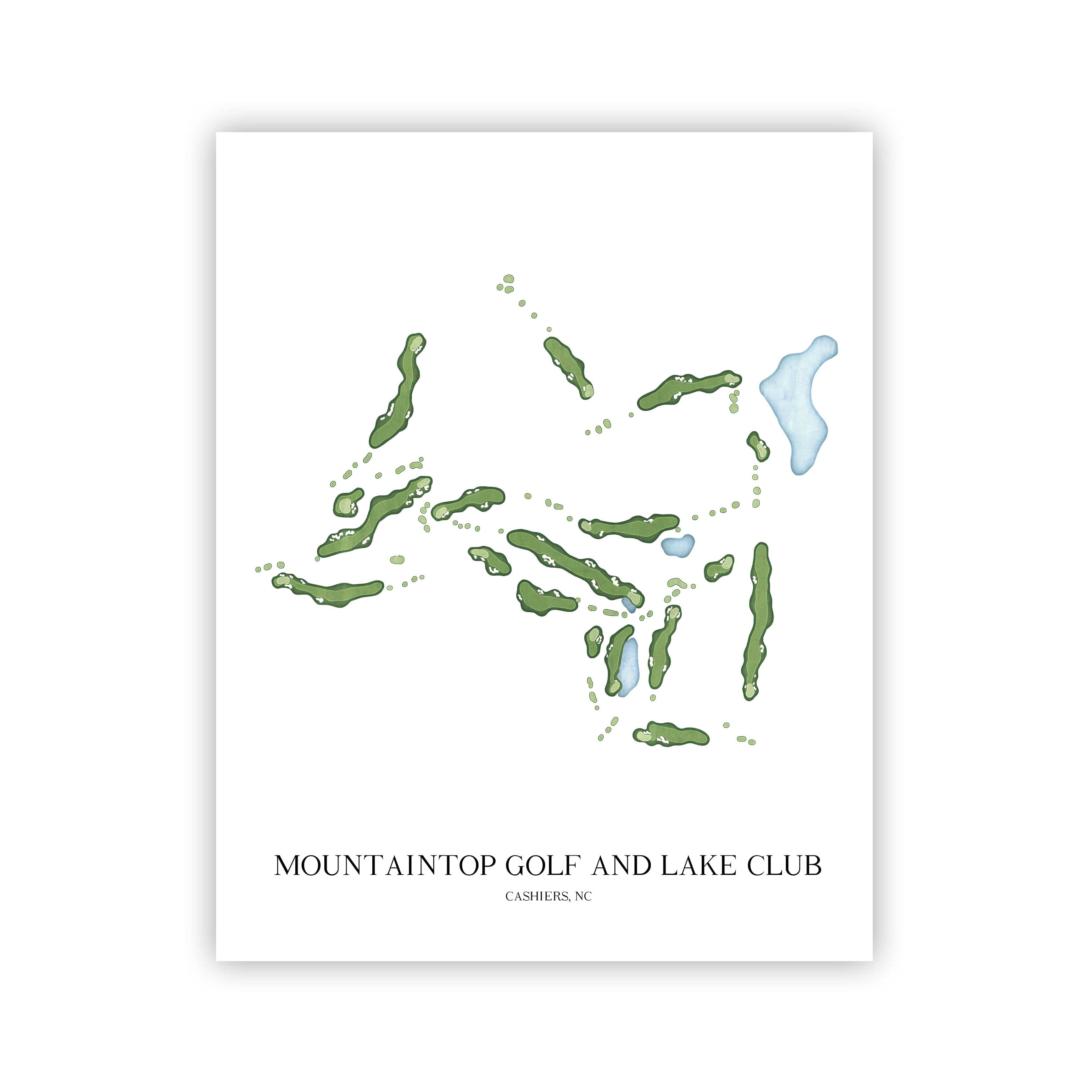 The 19th Hole Golf Shop - Golf Course Prints - Mountaintop Golf and Lake Club Golf Course Map Golf Map