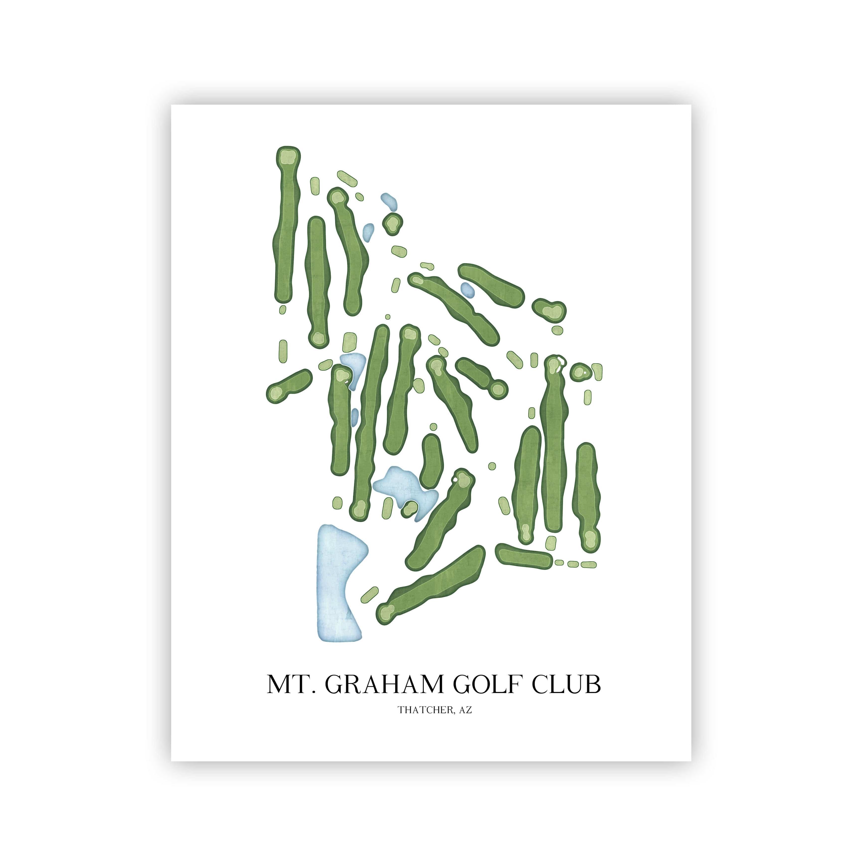 The 19th Hole Golf Shop - Golf Course Prints - Mt. Graham Golf Club Golf Course Map Golf Map