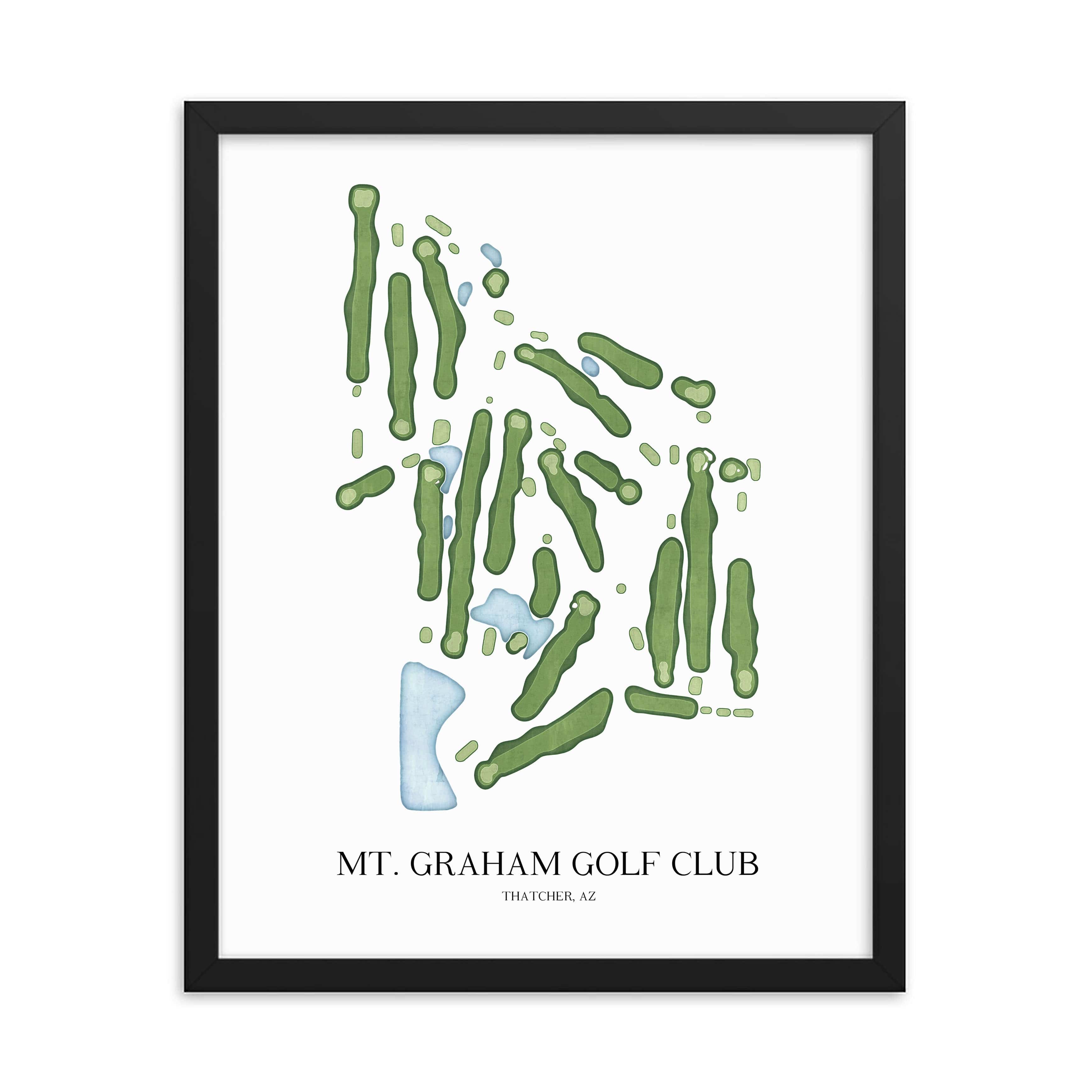 The 19th Hole Golf Shop - Golf Course Prints - Mt. Graham Golf Club Golf Course Map Golf Map