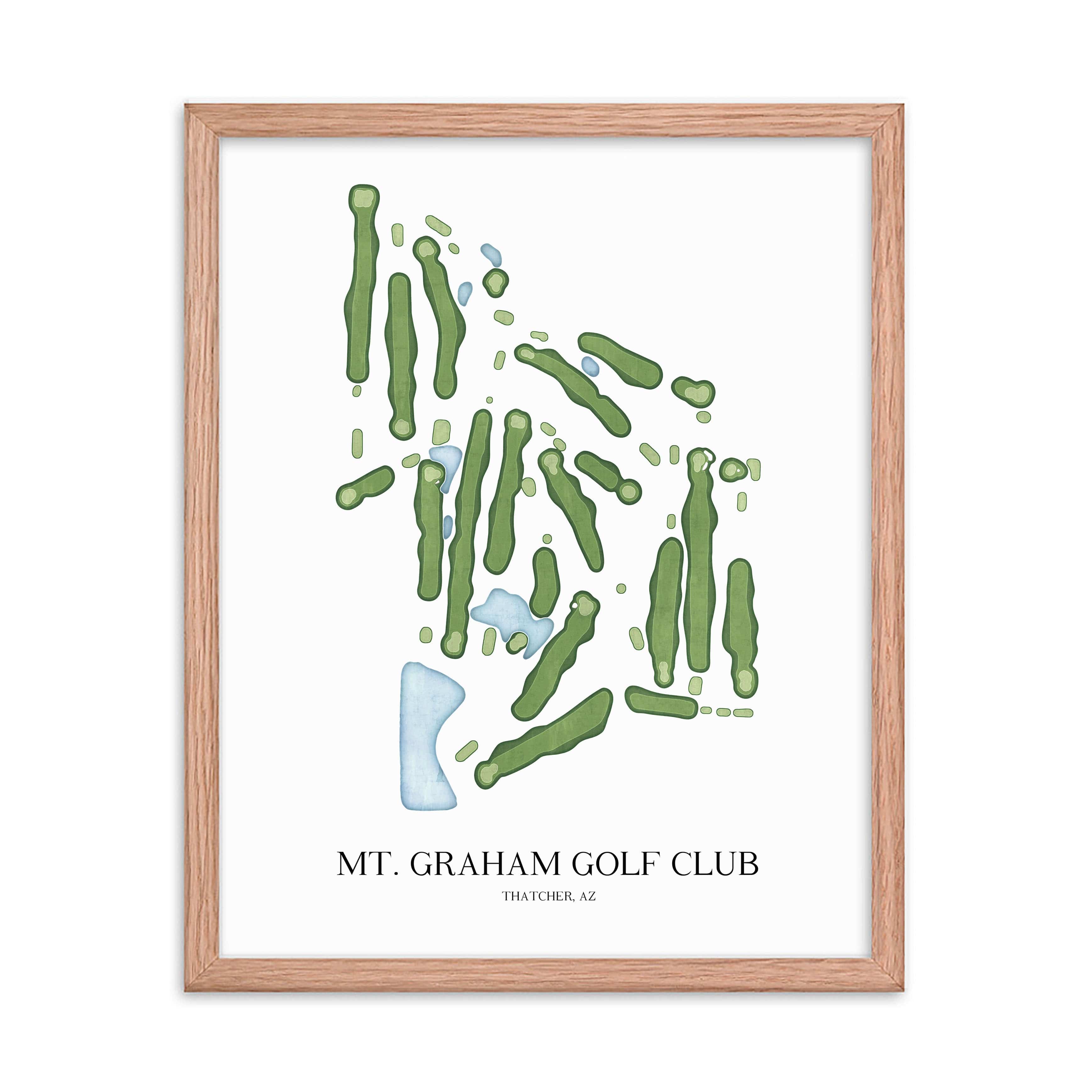 The 19th Hole Golf Shop - Golf Course Prints - Mt. Graham Golf Club Golf Course Map Golf Map