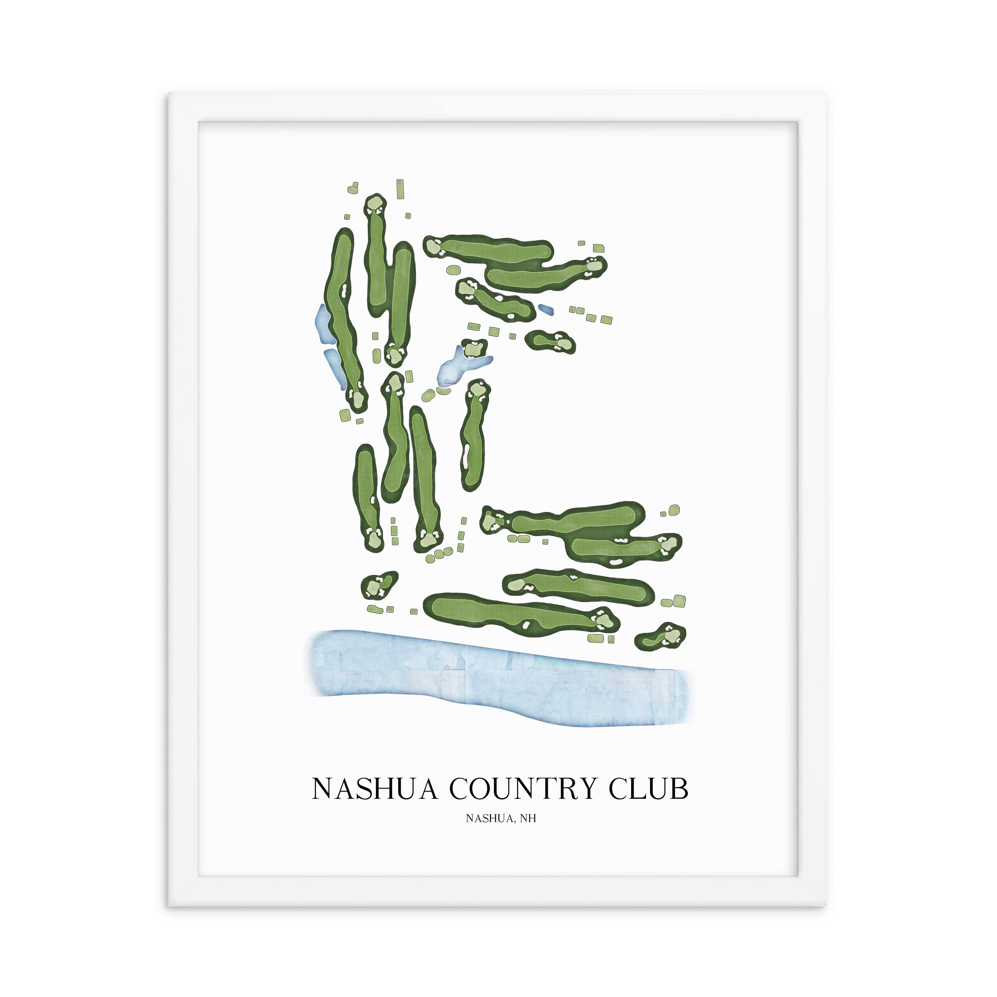 The 19th Hole Golf Shop - Golf Course Prints - Nashua Country Club Golf Course Map Golf Map