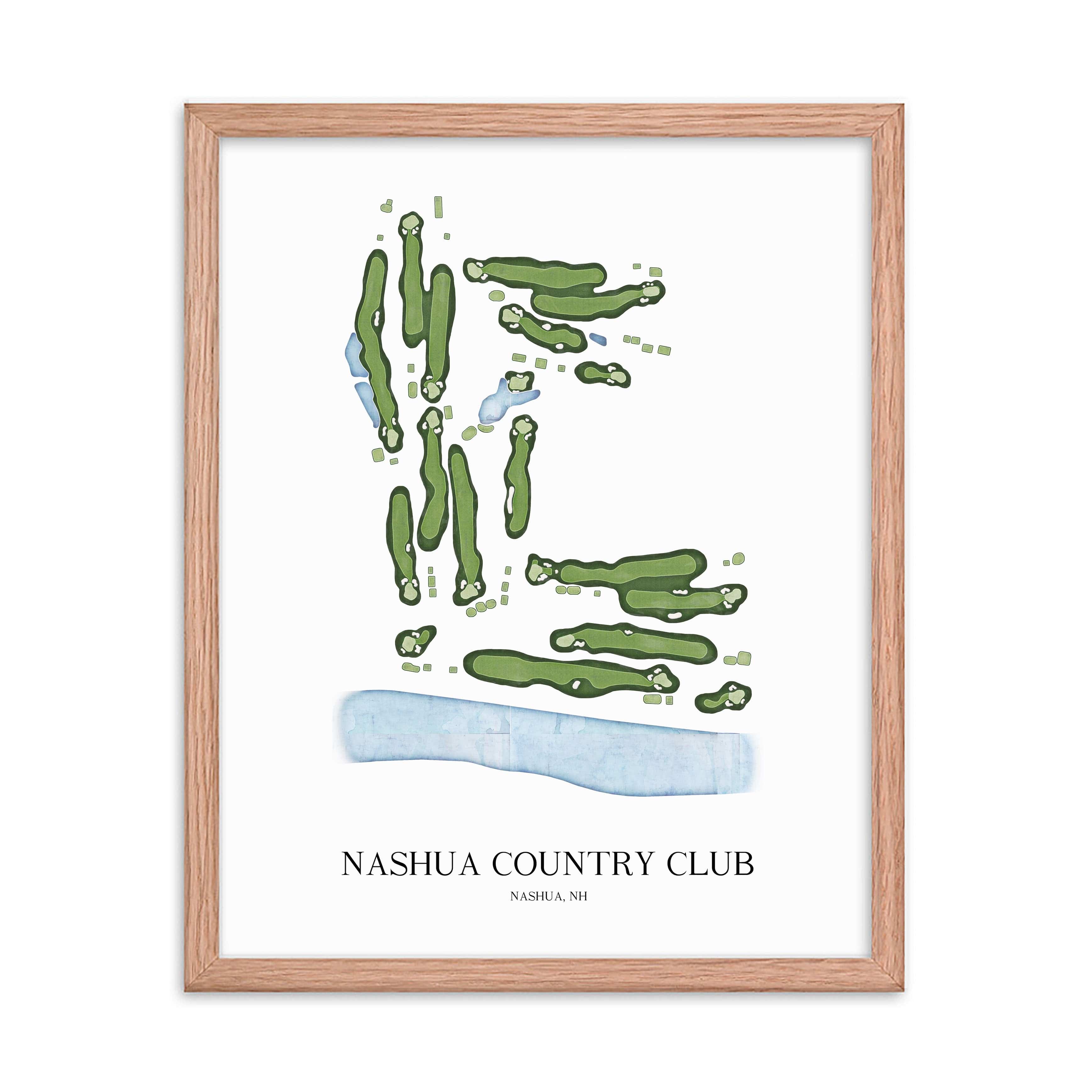 The 19th Hole Golf Shop - Golf Course Prints - Nashua Country Club Golf Course Map Golf Map