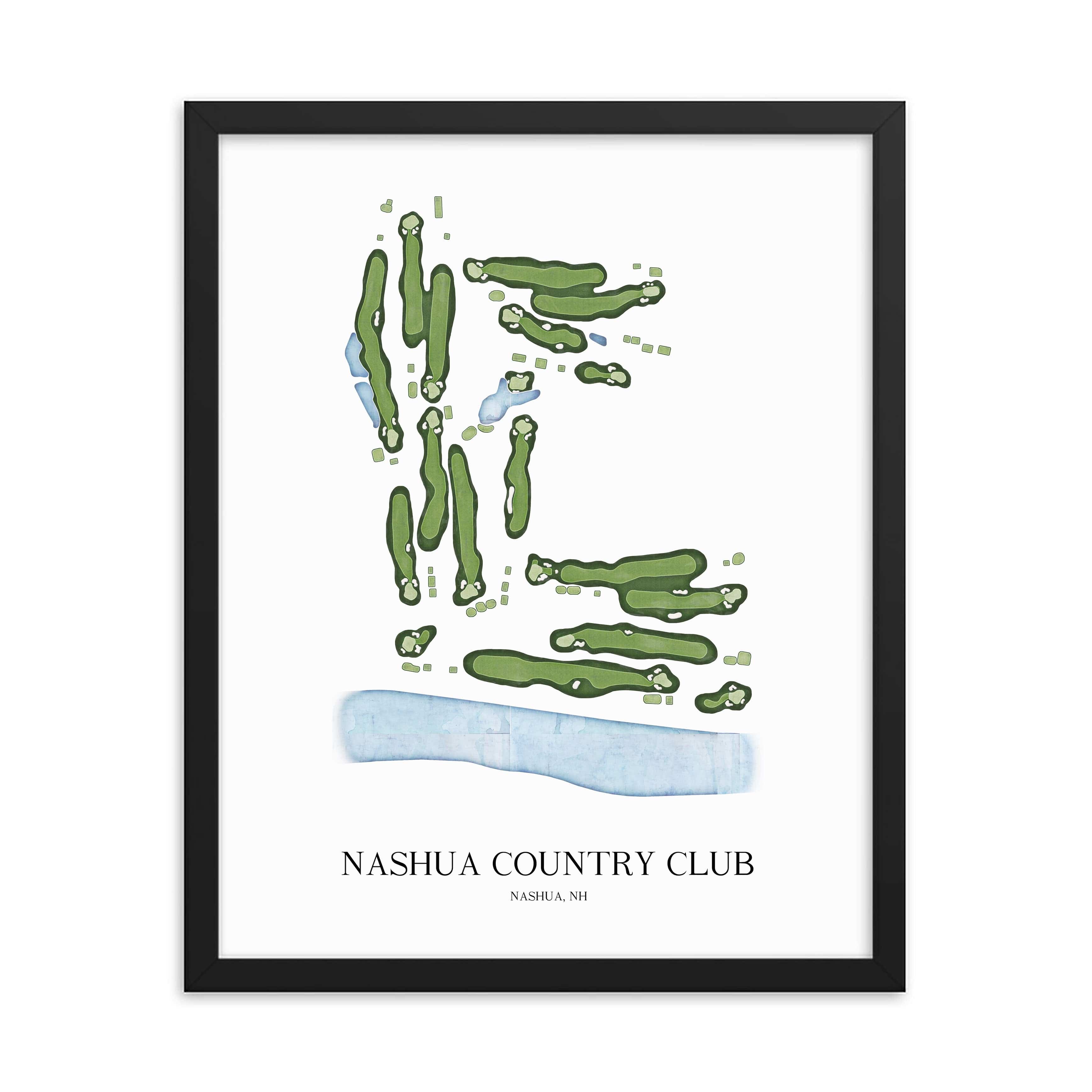 The 19th Hole Golf Shop - Golf Course Prints - Nashua Country Club Golf Course Map Golf Map
