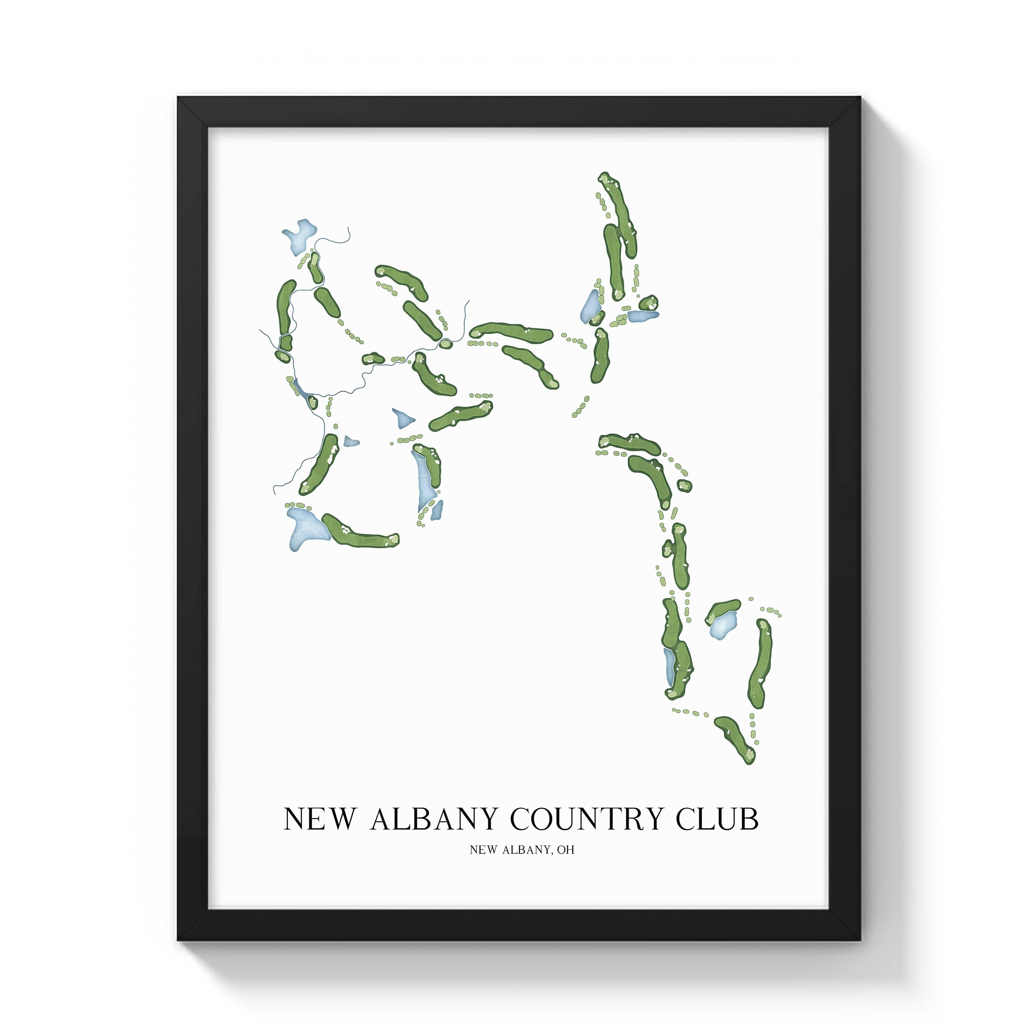 The 19th Hole Golf Shop - Golf Course Prints - New Albany Country Club Golf Course Map Golf Map