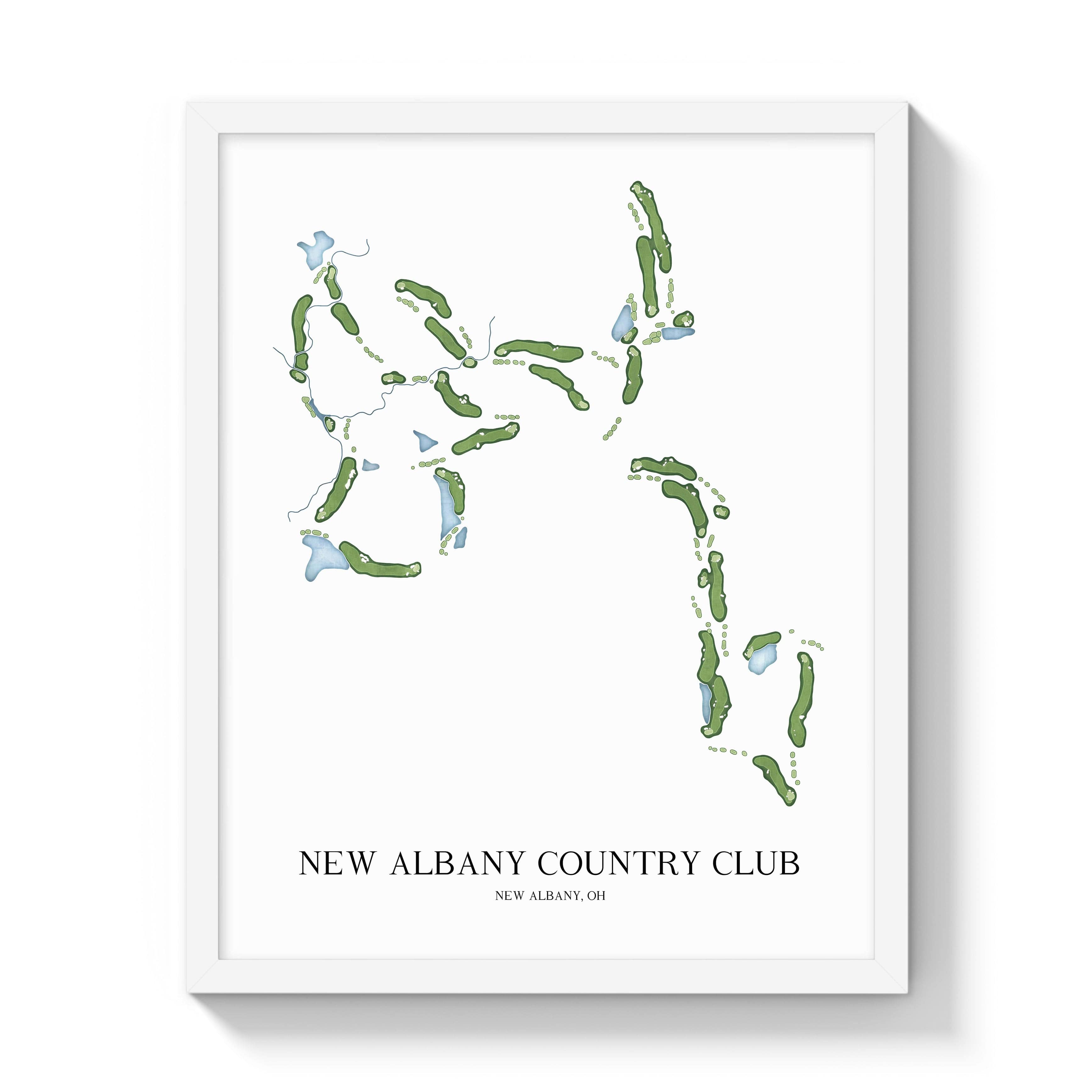The 19th Hole Golf Shop - Golf Course Prints - New Albany Country Club Golf Course Map Golf Map